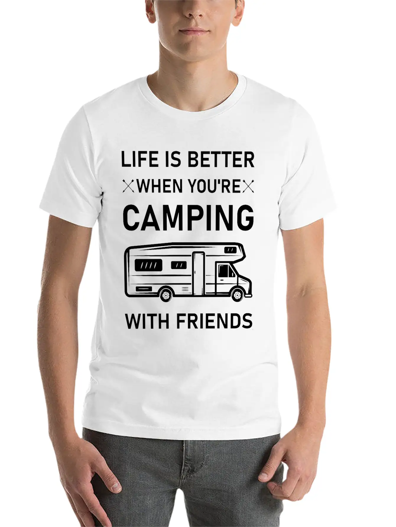 Life Is Better When You're Camping With Friends Essential Unisex Summer Tee – Soft Cotton Casual Fit