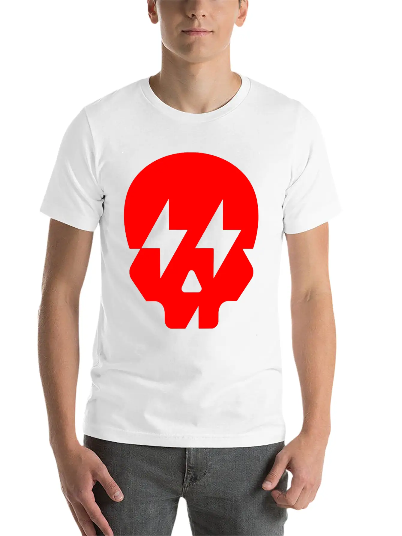 LIghtning Skull Unisex Casual T-Shirt – Clean Design For Daily Comfort