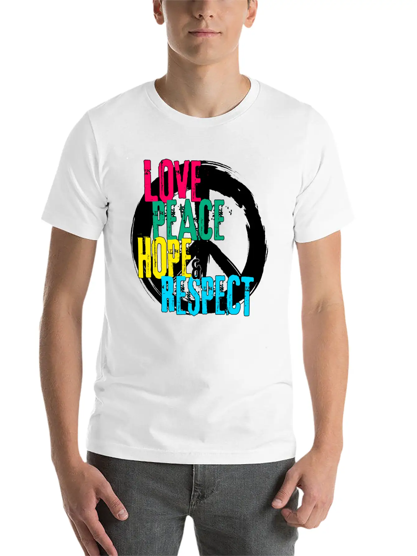 LOVE PEACE HOPE & RESPECT Essential Unisex Summer Tee – Soft Cotton Casual Fit