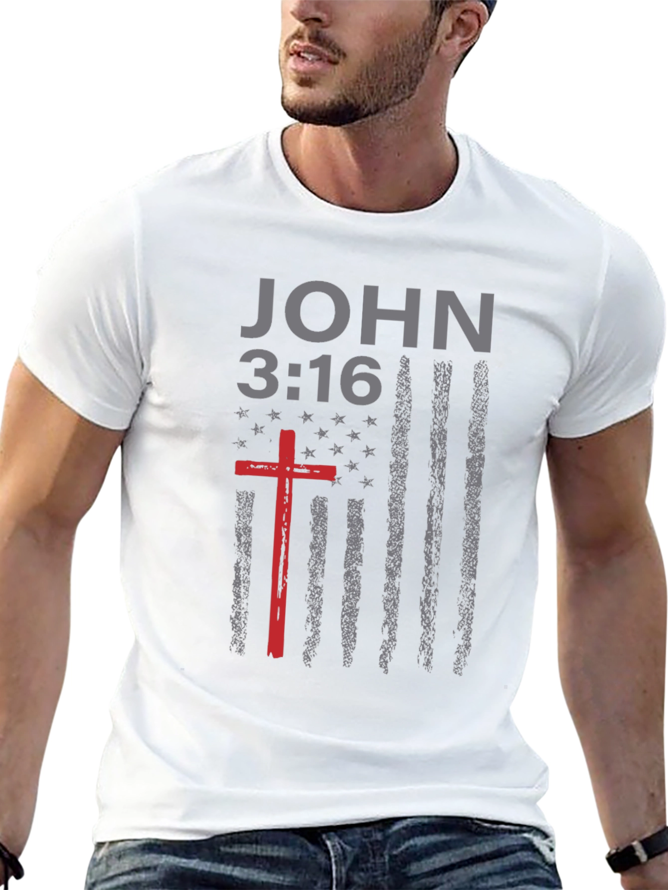 John 3:16 Christian Flag T-Shirt