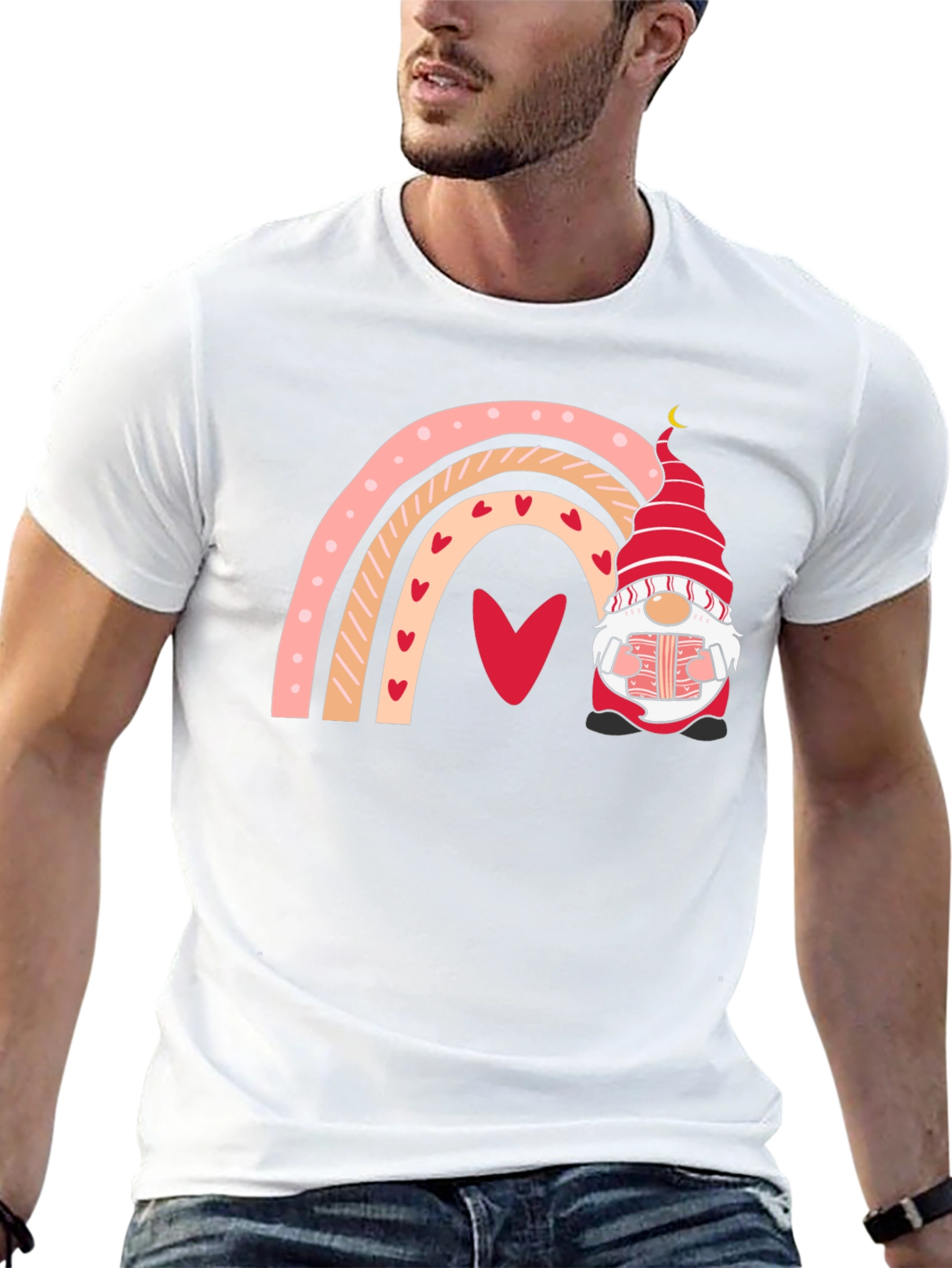 Valentines Day Gnome Rainbow T-Shirt