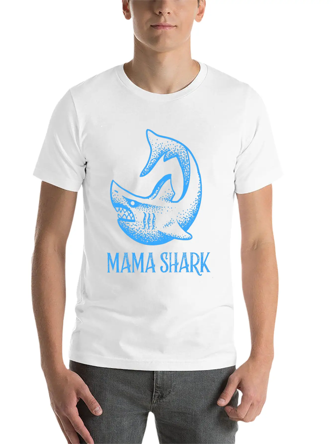 Mama Shark Comfortable Minimalist Graphic Tee – Summer Style Essential