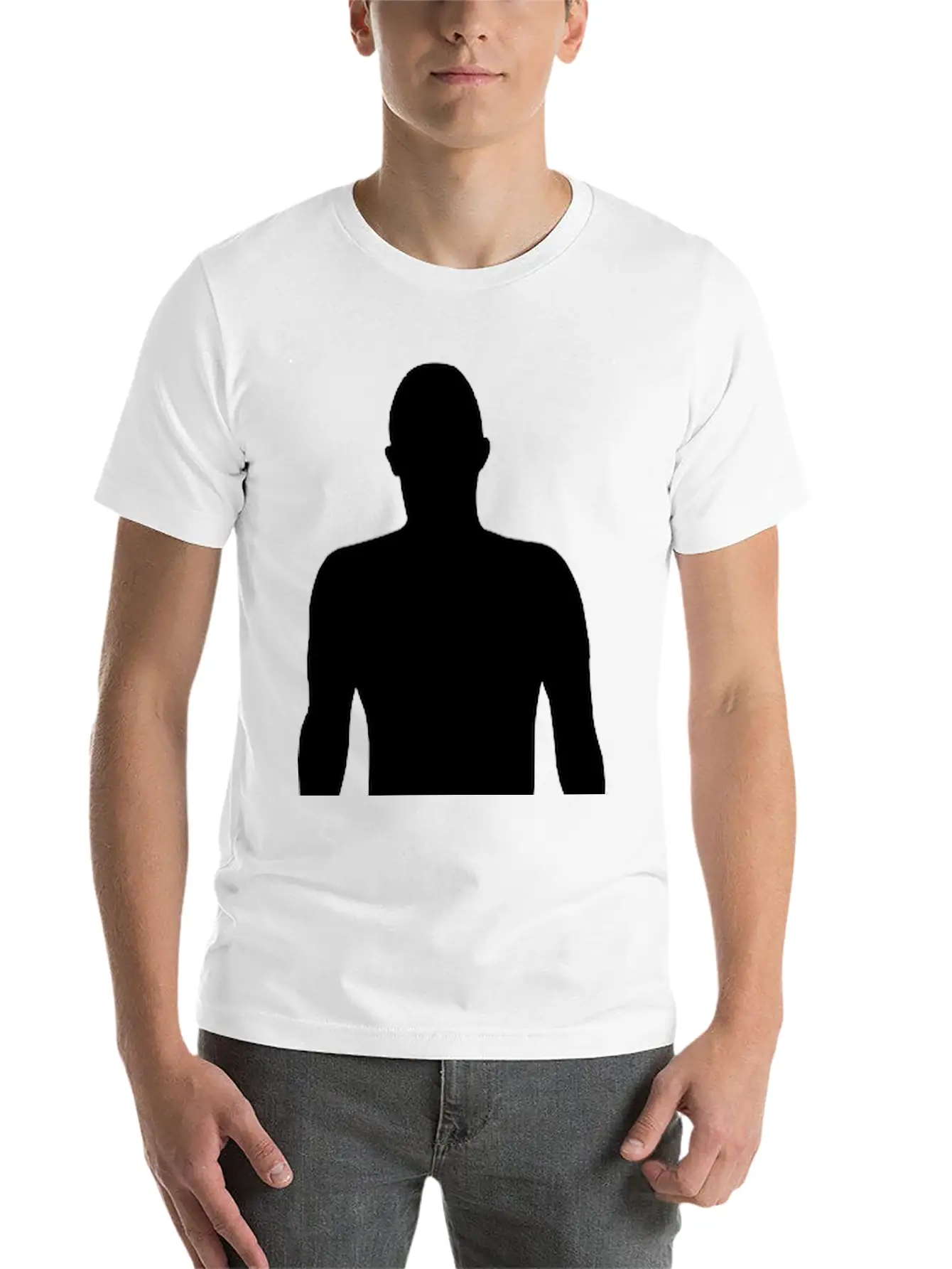 Men Shadow, Silhouette Comfortable Minimalist Graphic Tee – Summer Style Essential