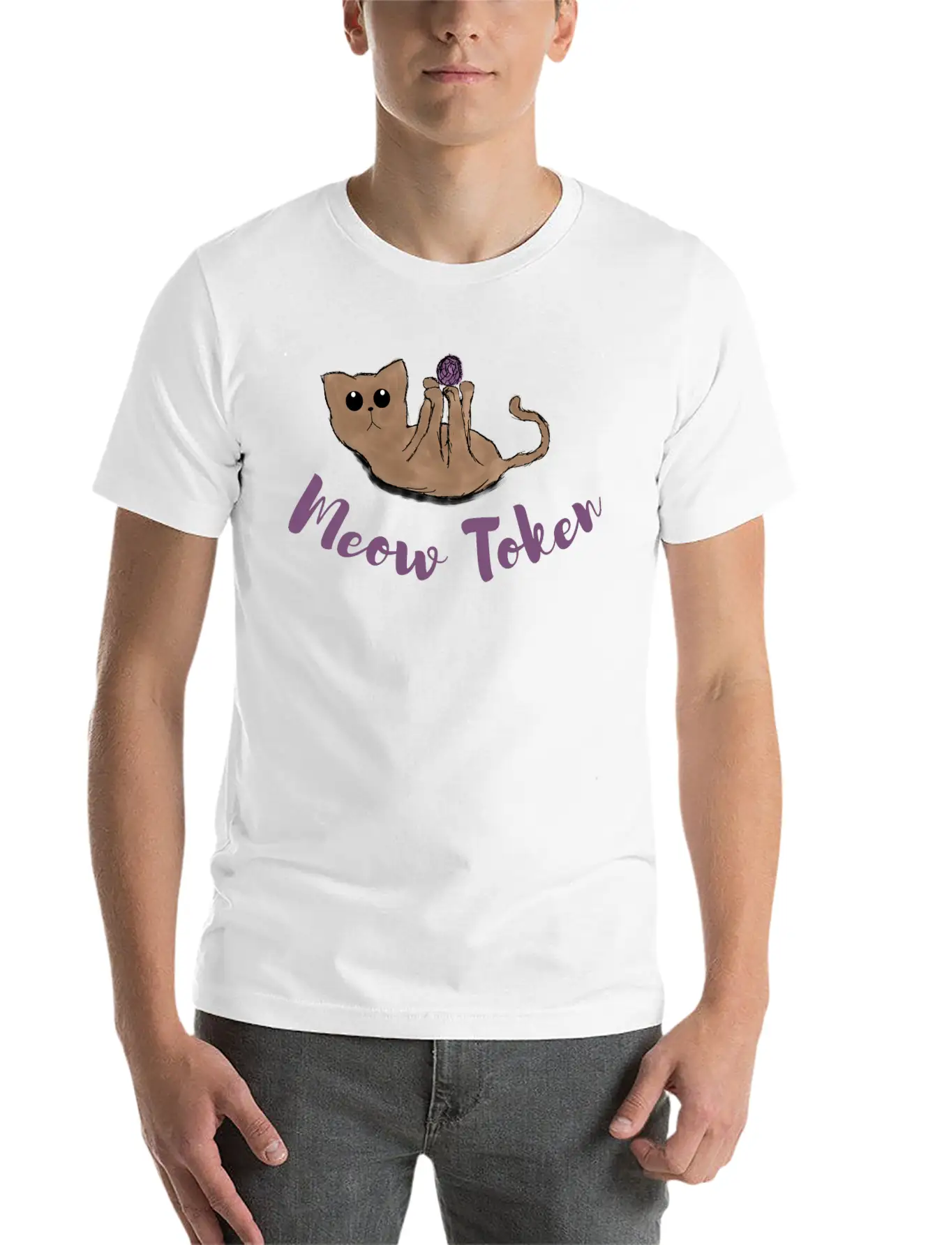 Meow Token, Cat Lovers Token Comfortable Minimalist Graphic Tee – Summer Style Essential