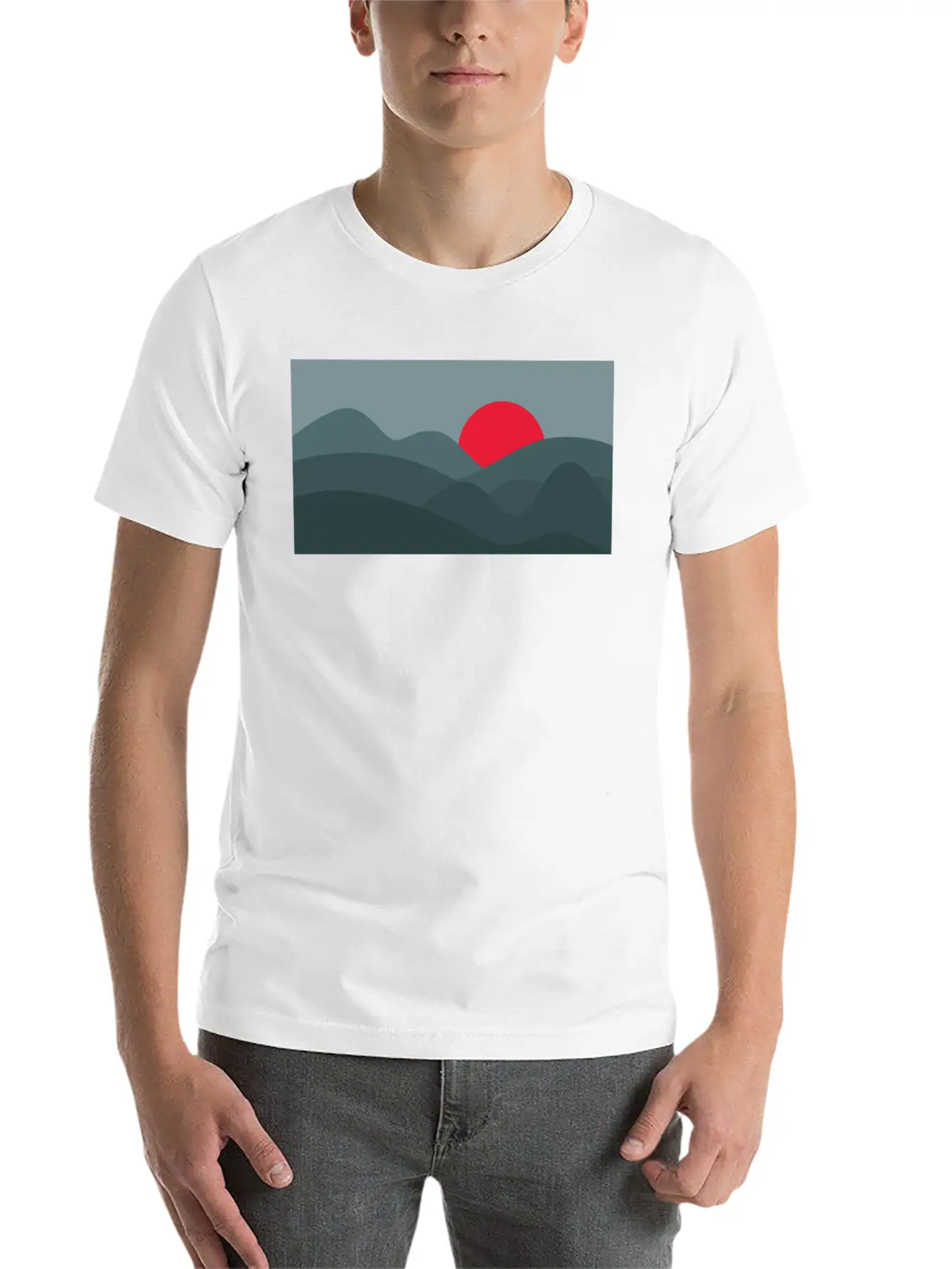 Minimalist Sun Dark Blue Basic Graphic T-Shirt – Daily Comfort In Soft Cotton