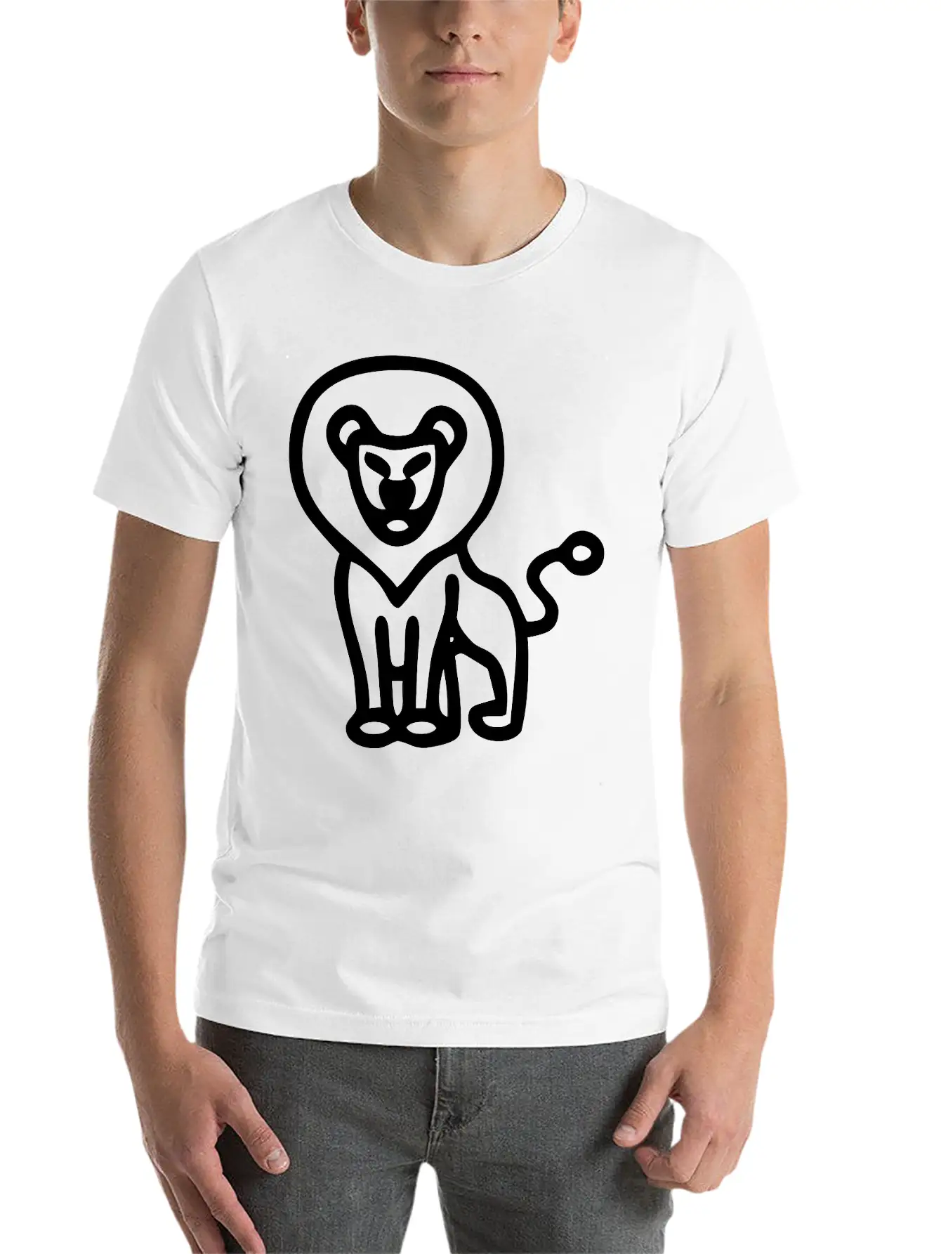Minimalistic Lion Comfortable Minimalist Graphic Tee – Summer Style Essential