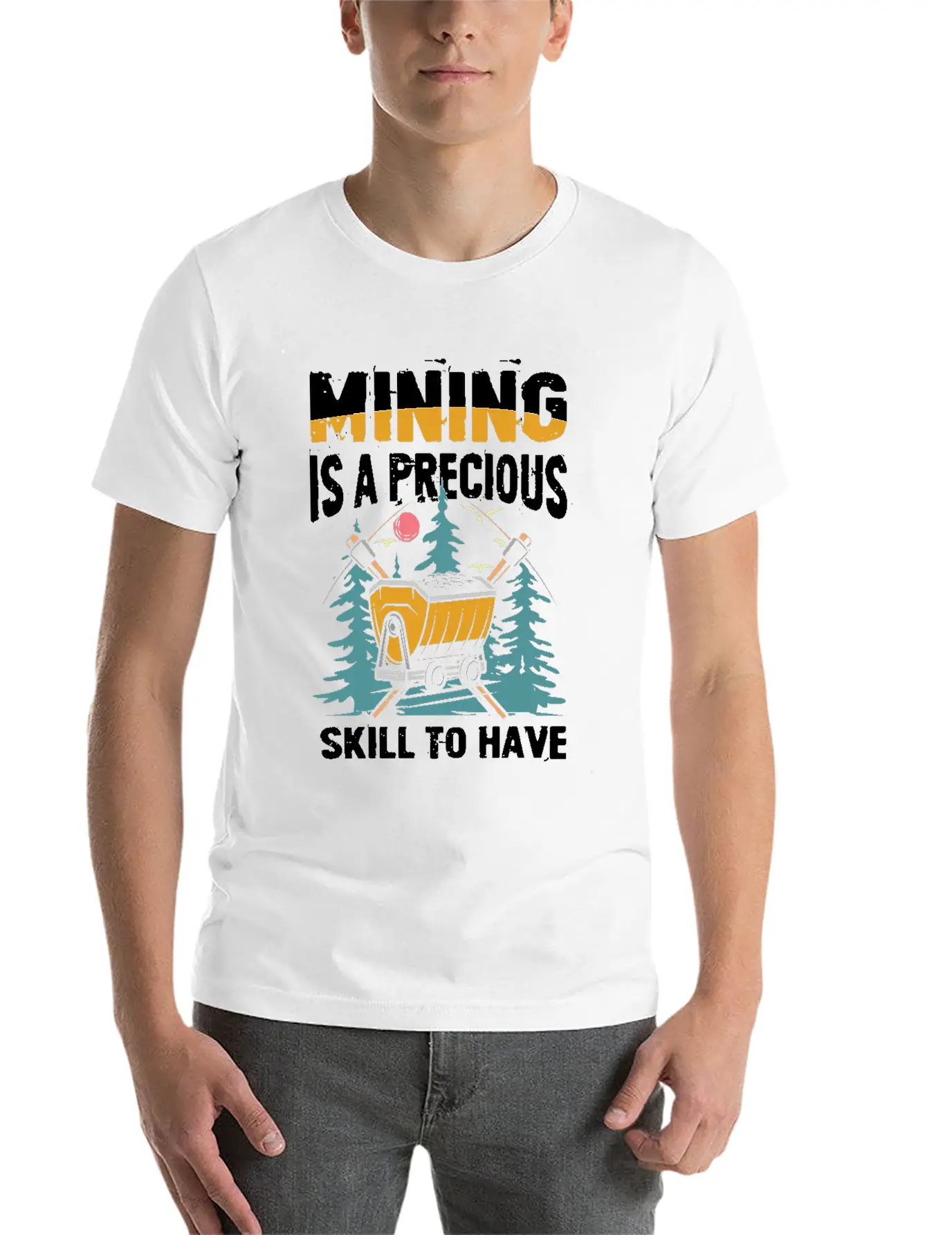 Mining Is A Precious Skill To Have Unisex Short Sleeve Soft Cotton T-Shirt – Casual Everyday Wear