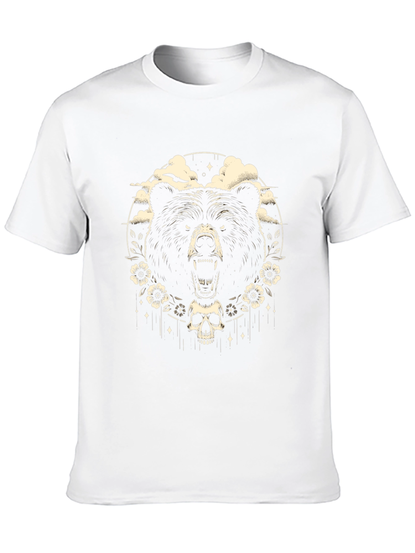 Bear & Skull Graphic Tee - Edgy Black T-Shirt