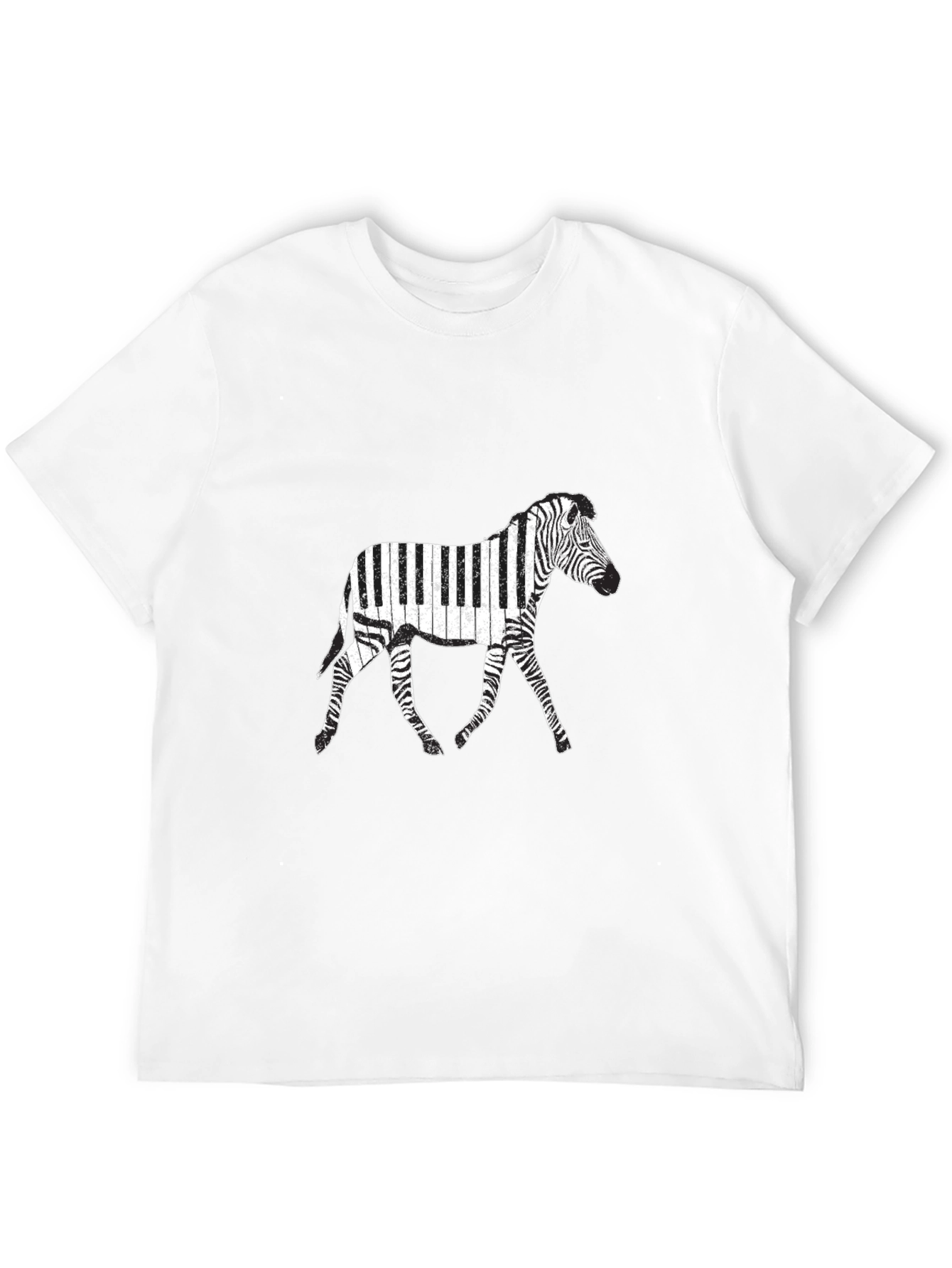 Zebra Piano T-Shirt - Black Graphic Tee
