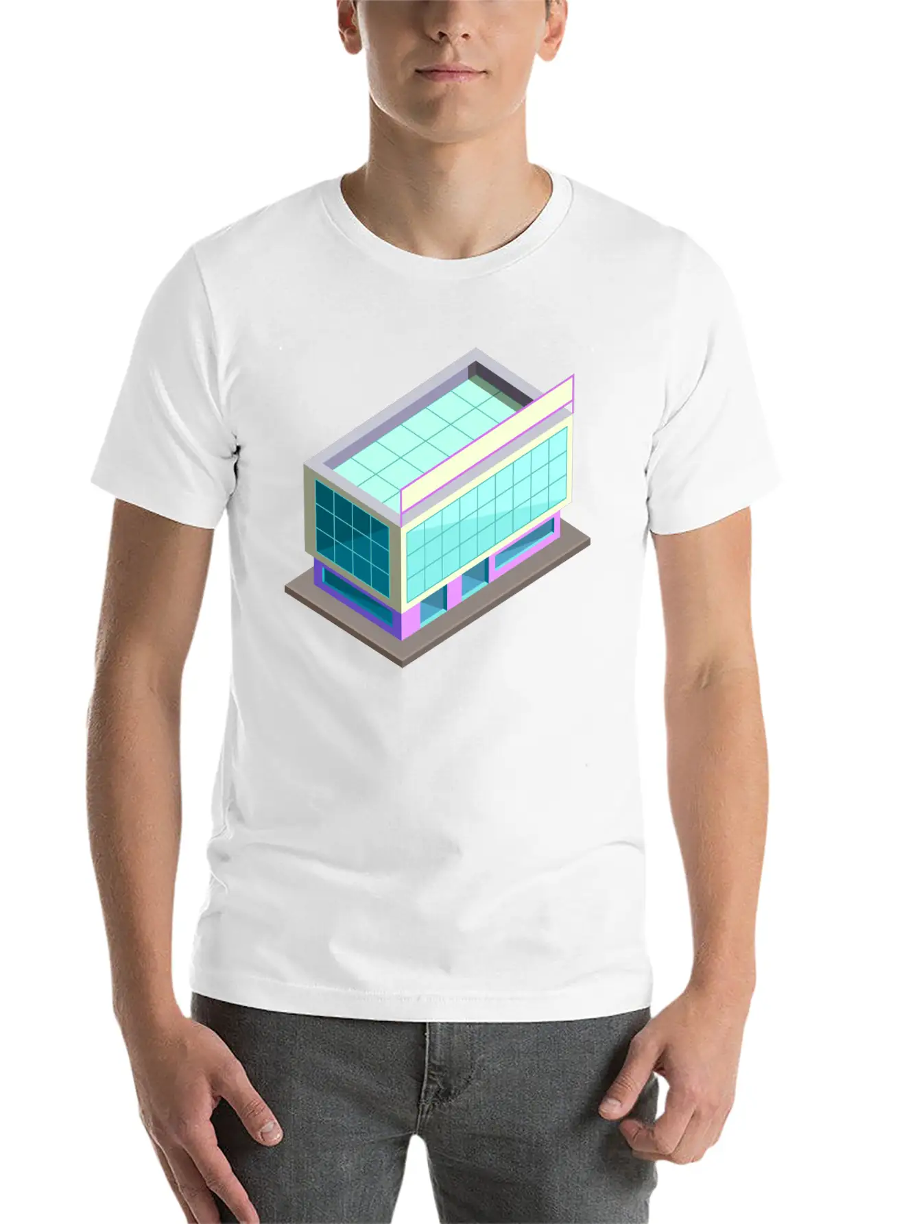 Modern Building Cartoon 06 Stylish Everyday T-Shirt – Unisex Basic Cotton Tee