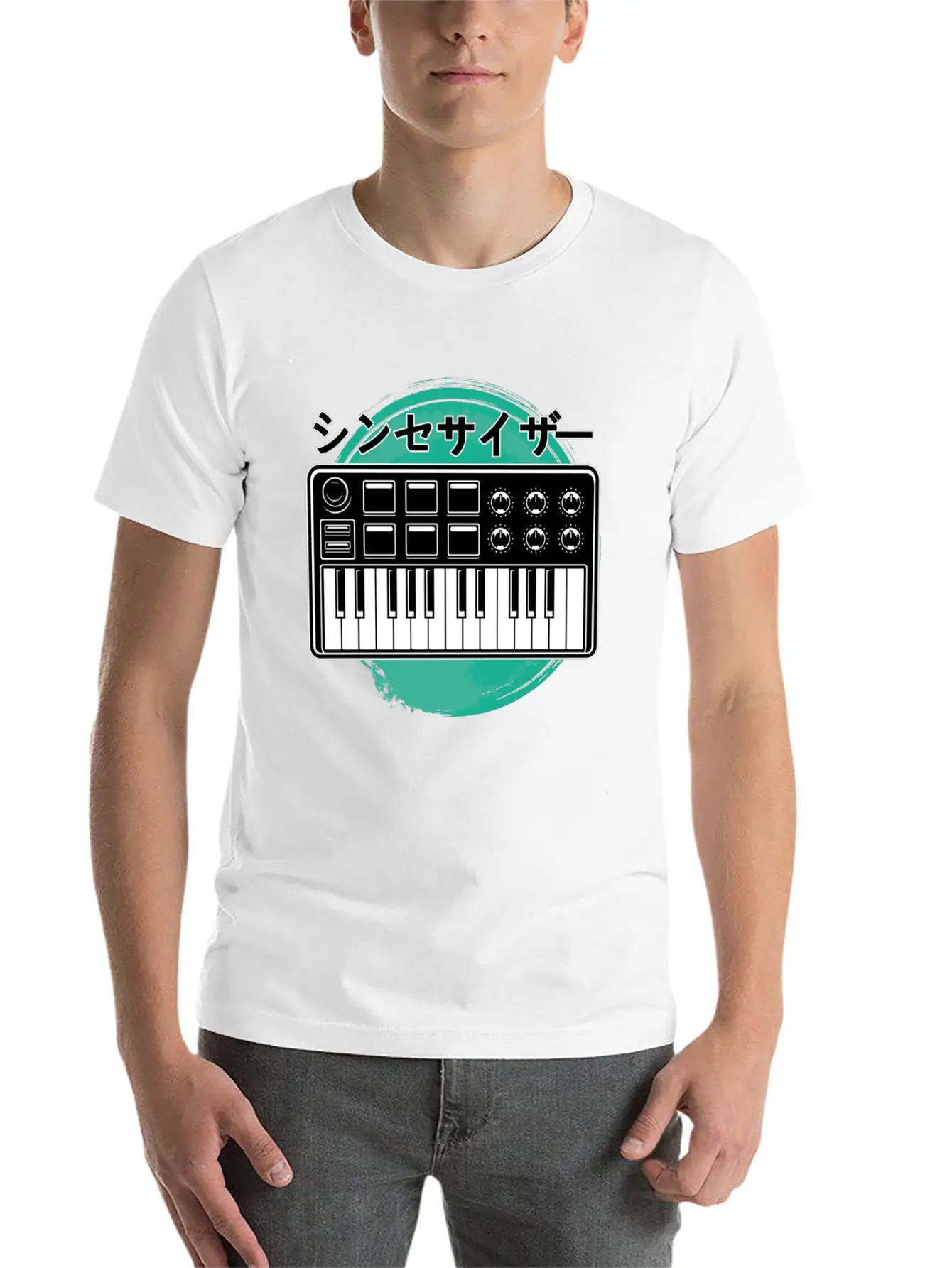 Modular Synthesizer Japanese Keyboard Vintage Stylish Everyday T-Shirt – Unisex Basic Cotton Tee