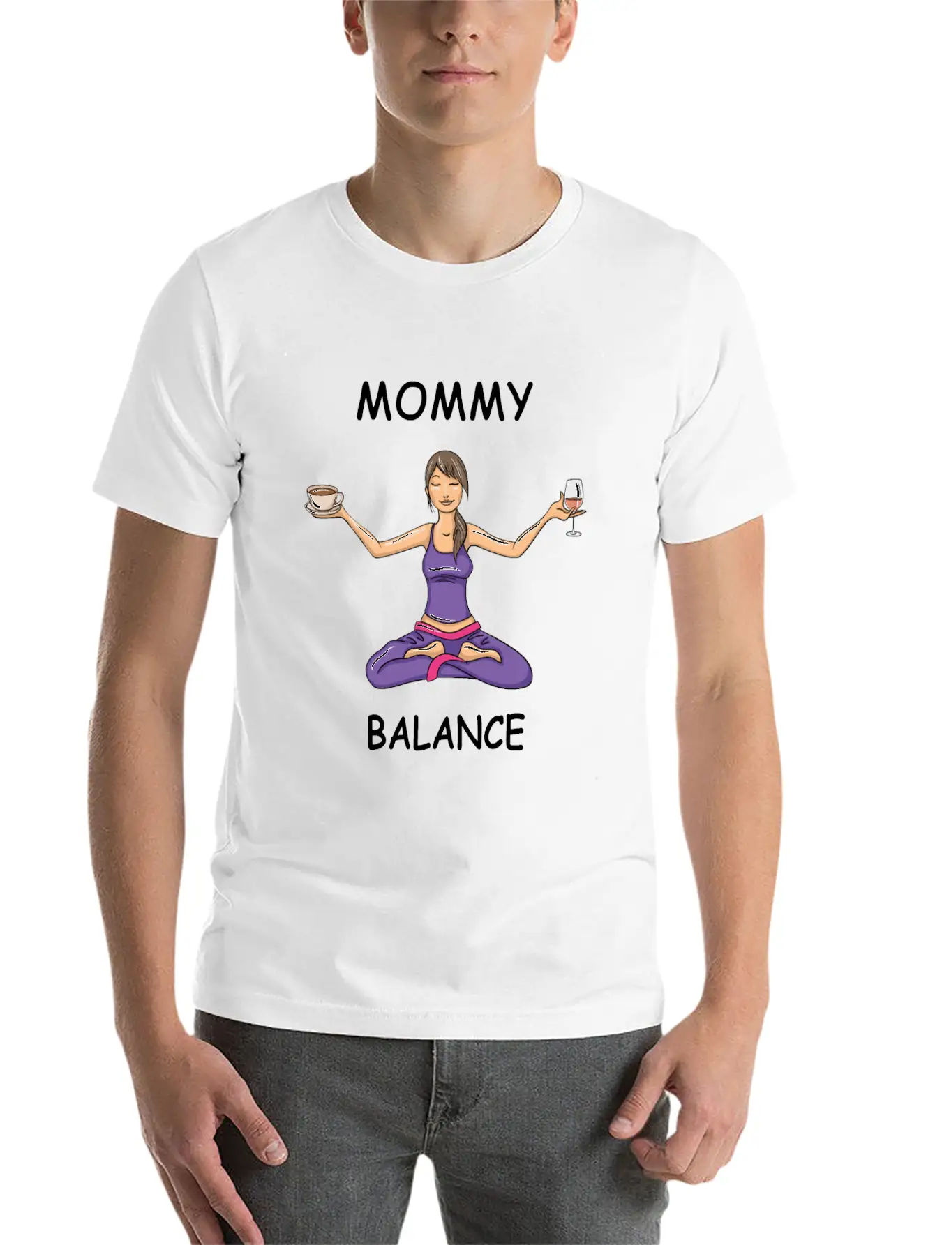 Mommy Balance Comfortable Minimalist Graphic Tee – Summer Style Essential