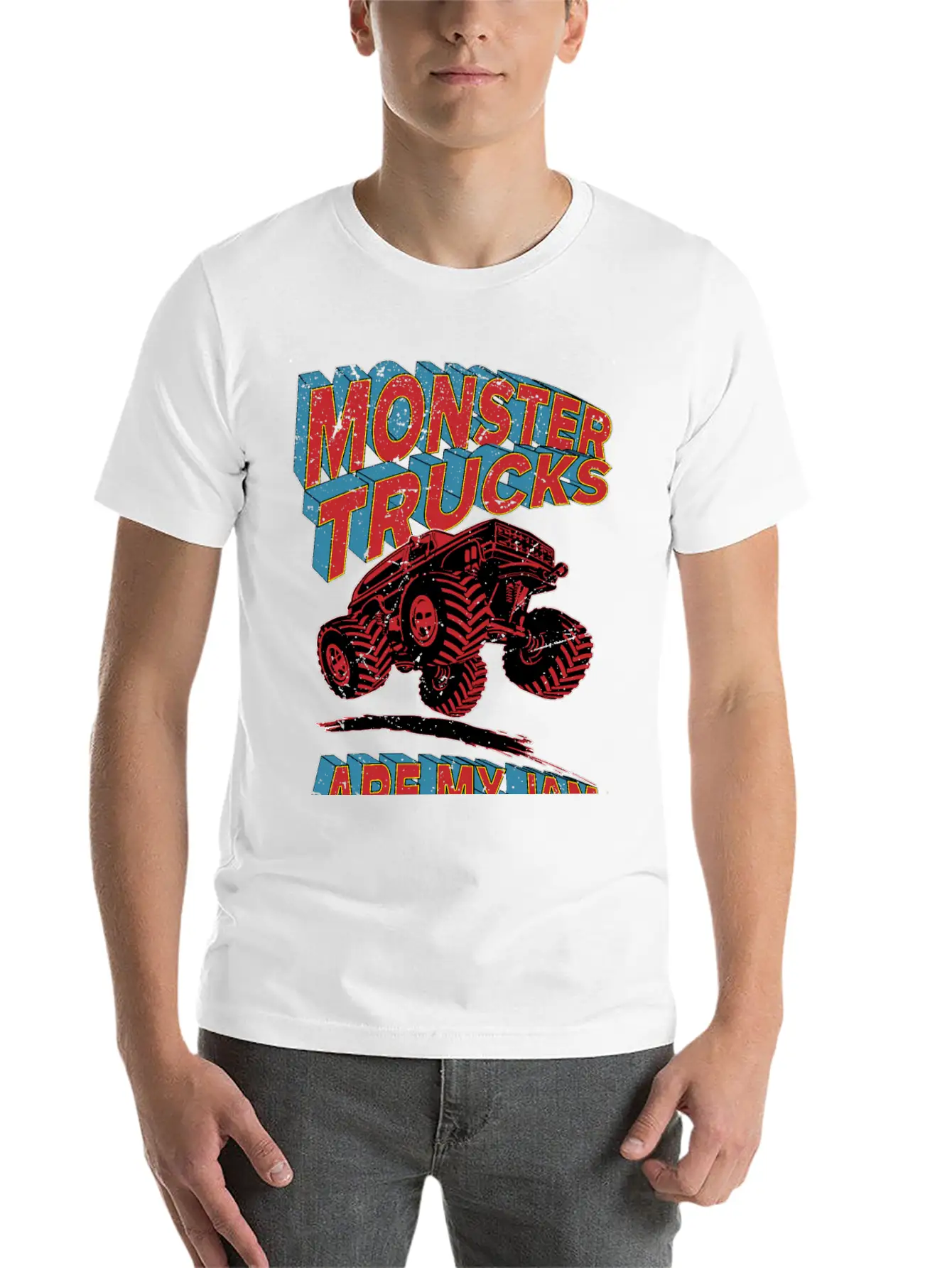 Monster Truck Are My Jam Unisex Short Sleeve Soft Cotton T-Shirt – Casual Everyday Wear