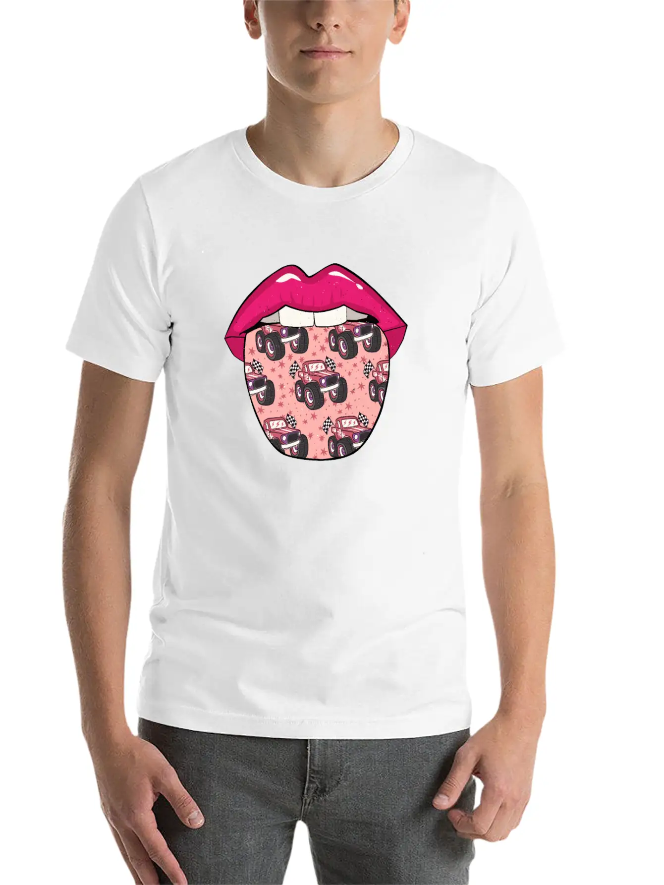 Monster Truck Tongue Stylish Everyday T-Shirt – Unisex Basic Cotton Tee