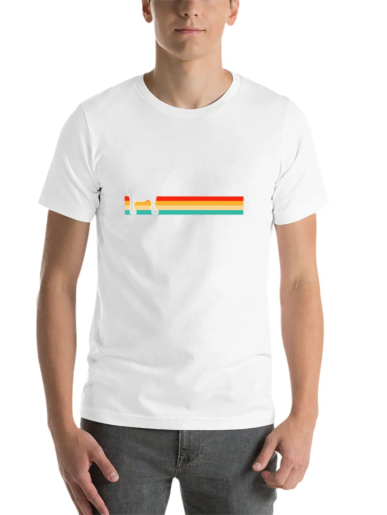 Moose Retro Comfortable Minimalist Graphic Tee – Summer Style Essential