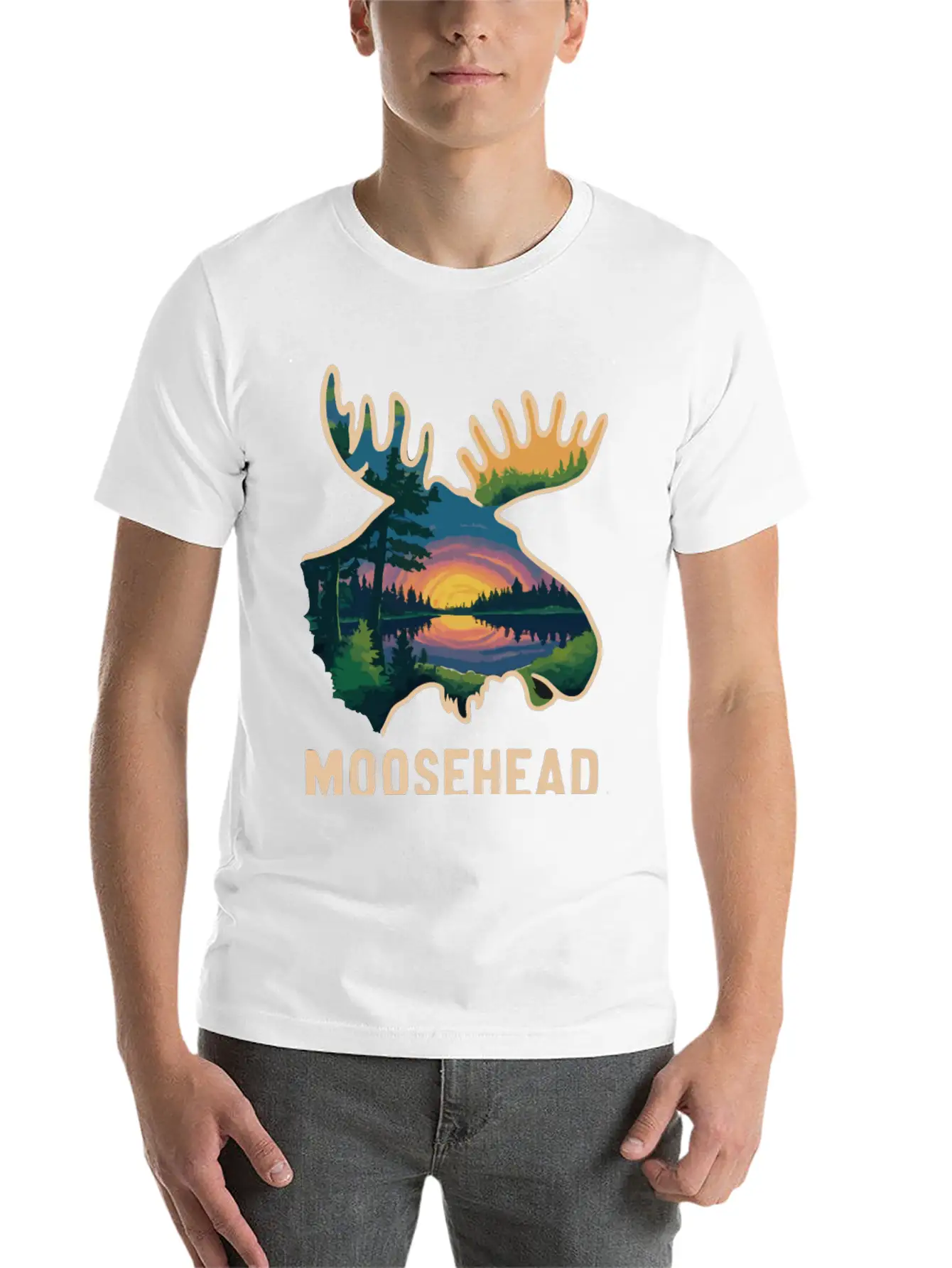 Moosehead Lake Maine. Comfortable Minimalist Graphic Tee – Summer Style Essential