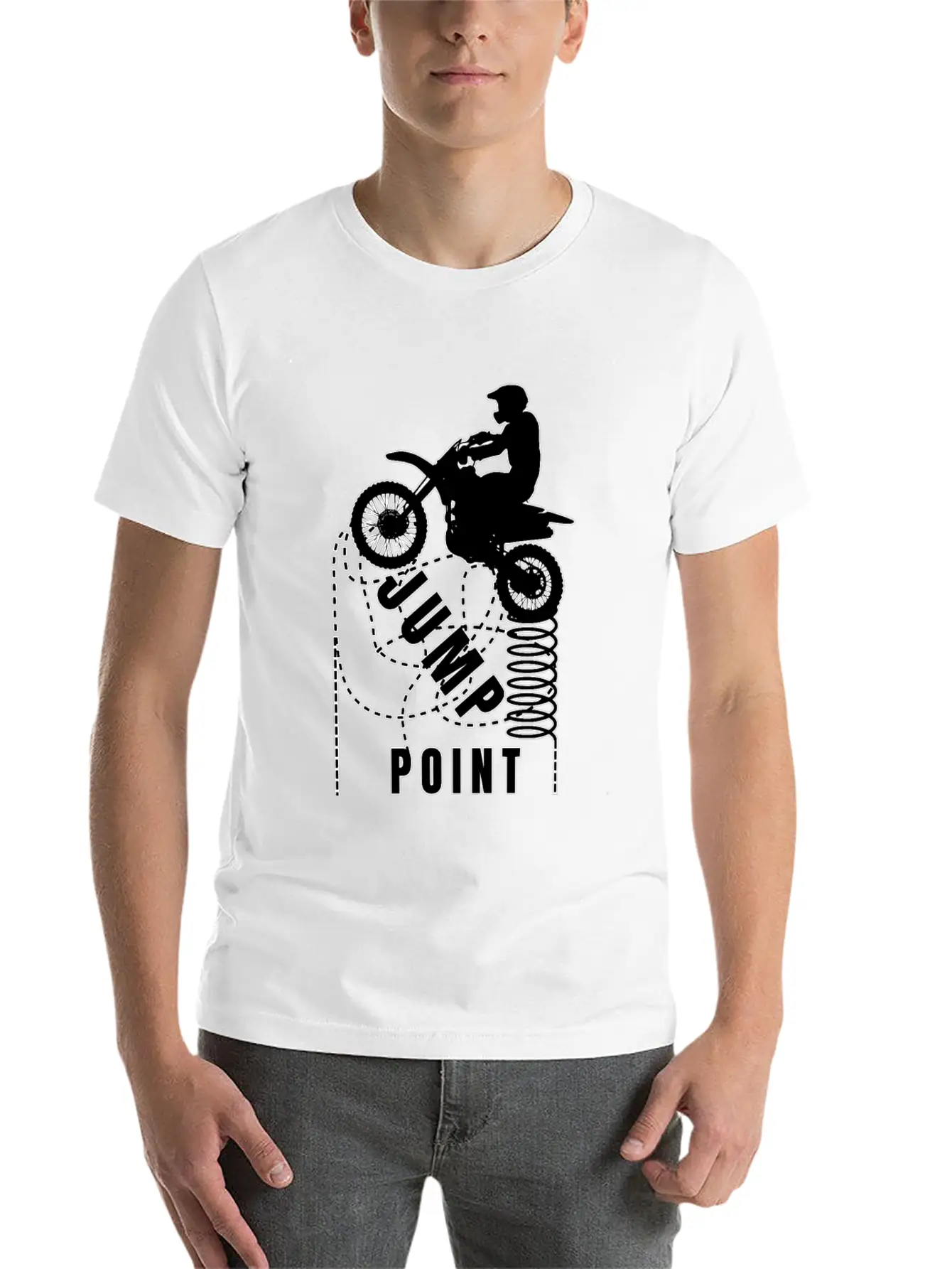 Motocross Jump Point Unisex Short Sleeve Soft Cotton T-Shirt – Casual Everyday Wear