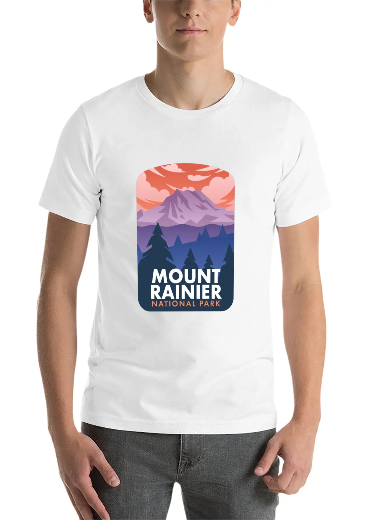 Mount Rainier National Park Stylish Everyday T-Shirt – Unisex Basic Cotton Tee