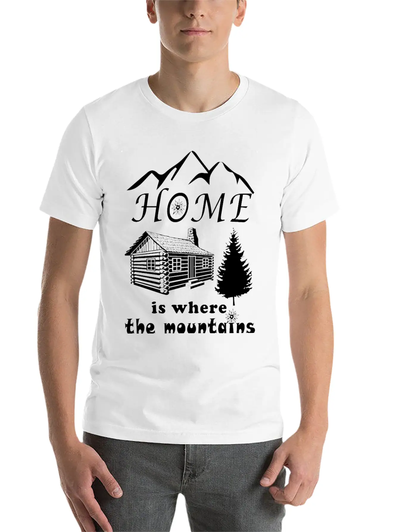Mountain Gif Home Is Where The Mountains Are Unisex Casual T-Shirt – Clean Design For Daily Comfort