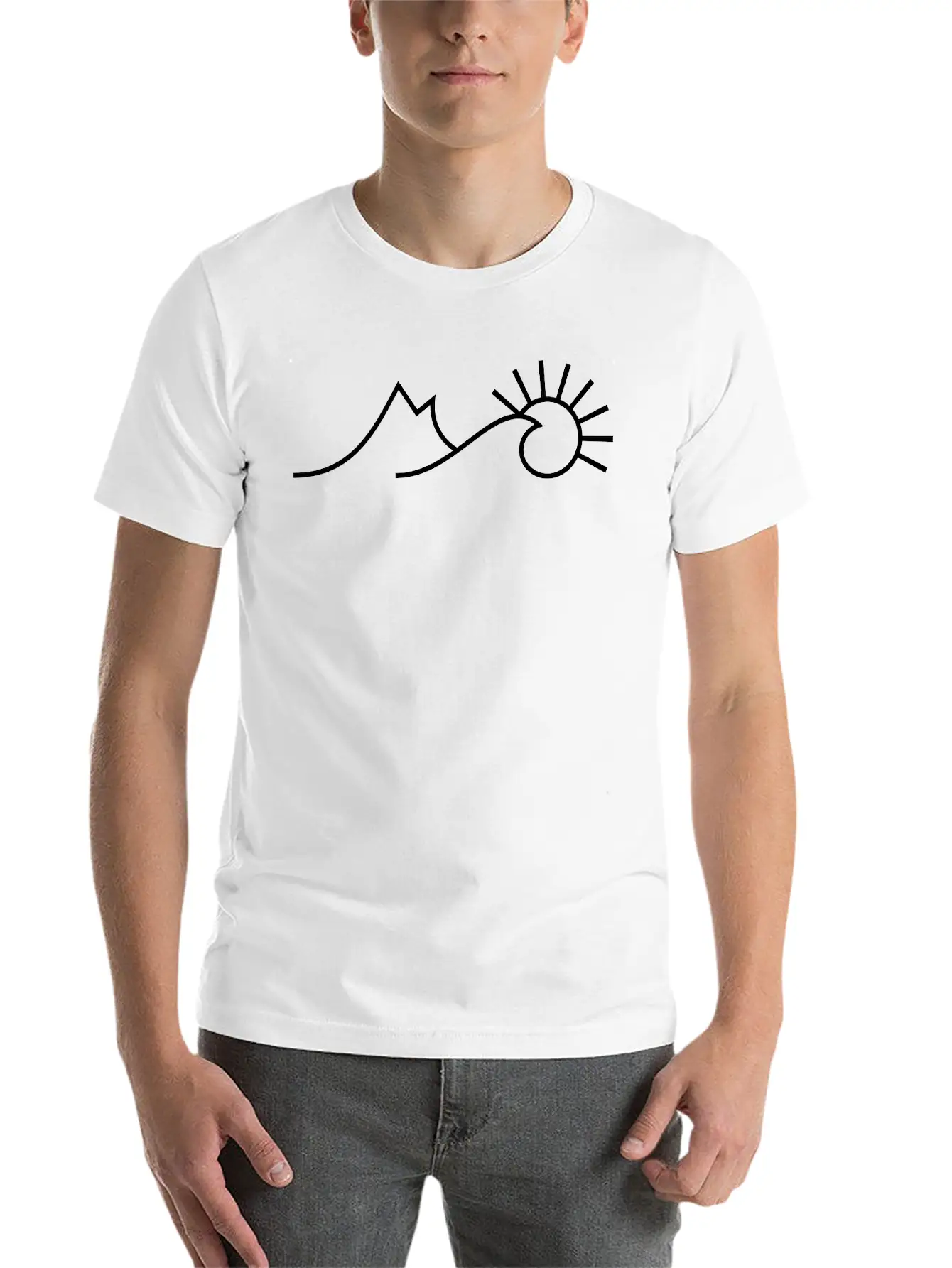 Mountain Sea Sun Unisex Short Sleeve Soft Cotton T-Shirt – Casual Everyday Wear