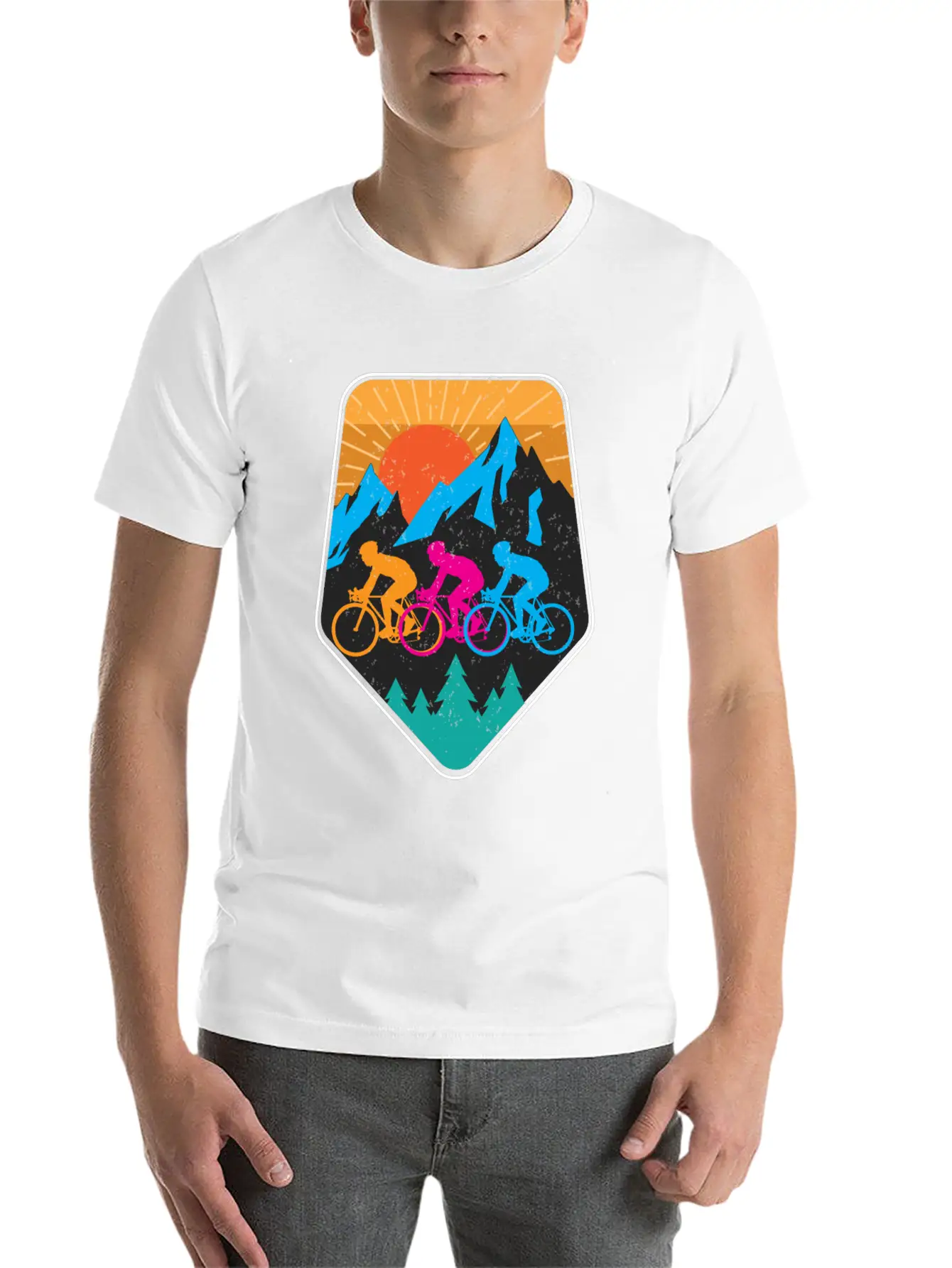 Mountains Bike Mountainbike Comfortable Minimalist Graphic Tee – Summer Style Essential
