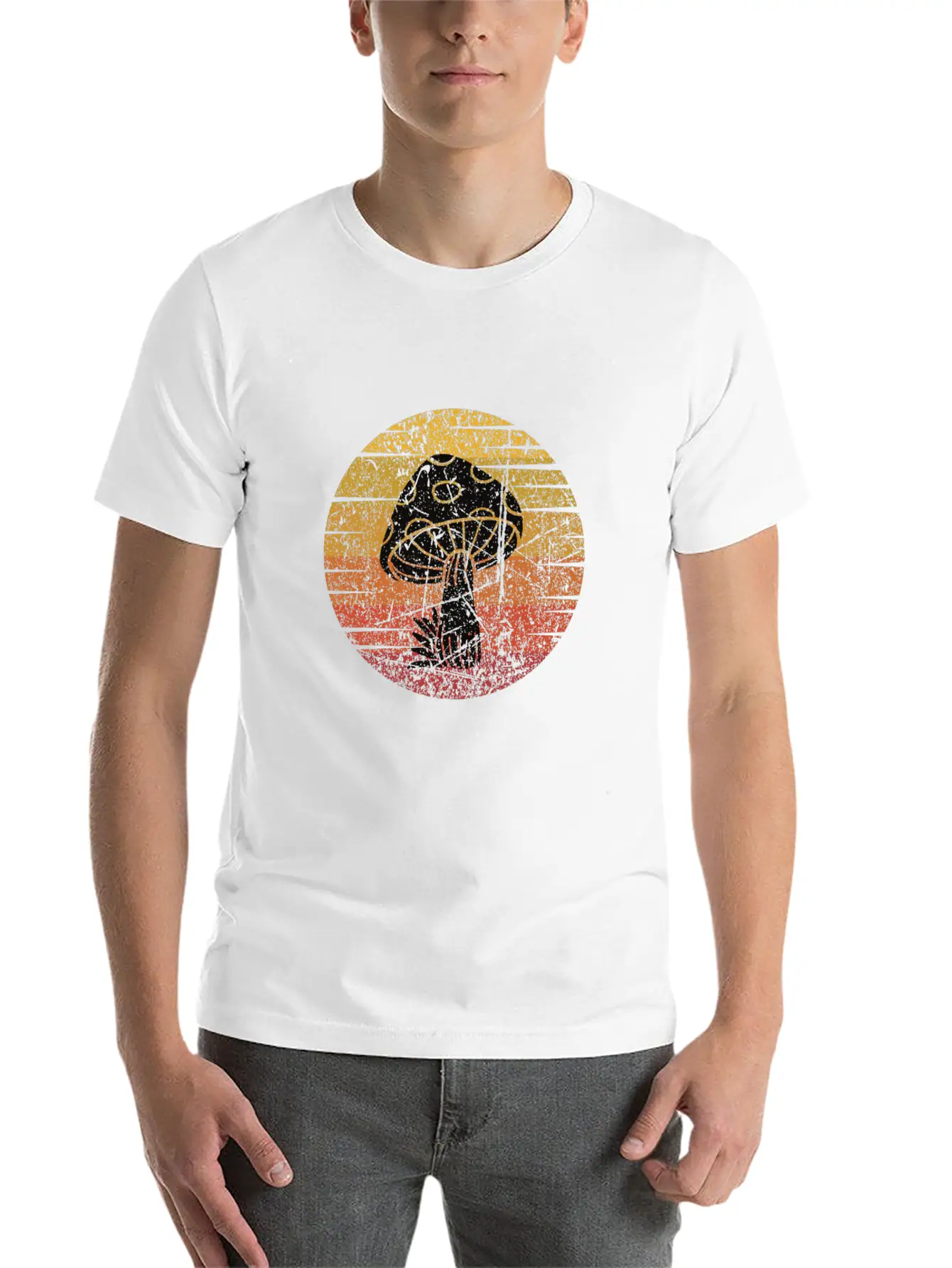 Mushroom Picking Retro Comfortable Minimalist Graphic Tee – Summer Style Essential