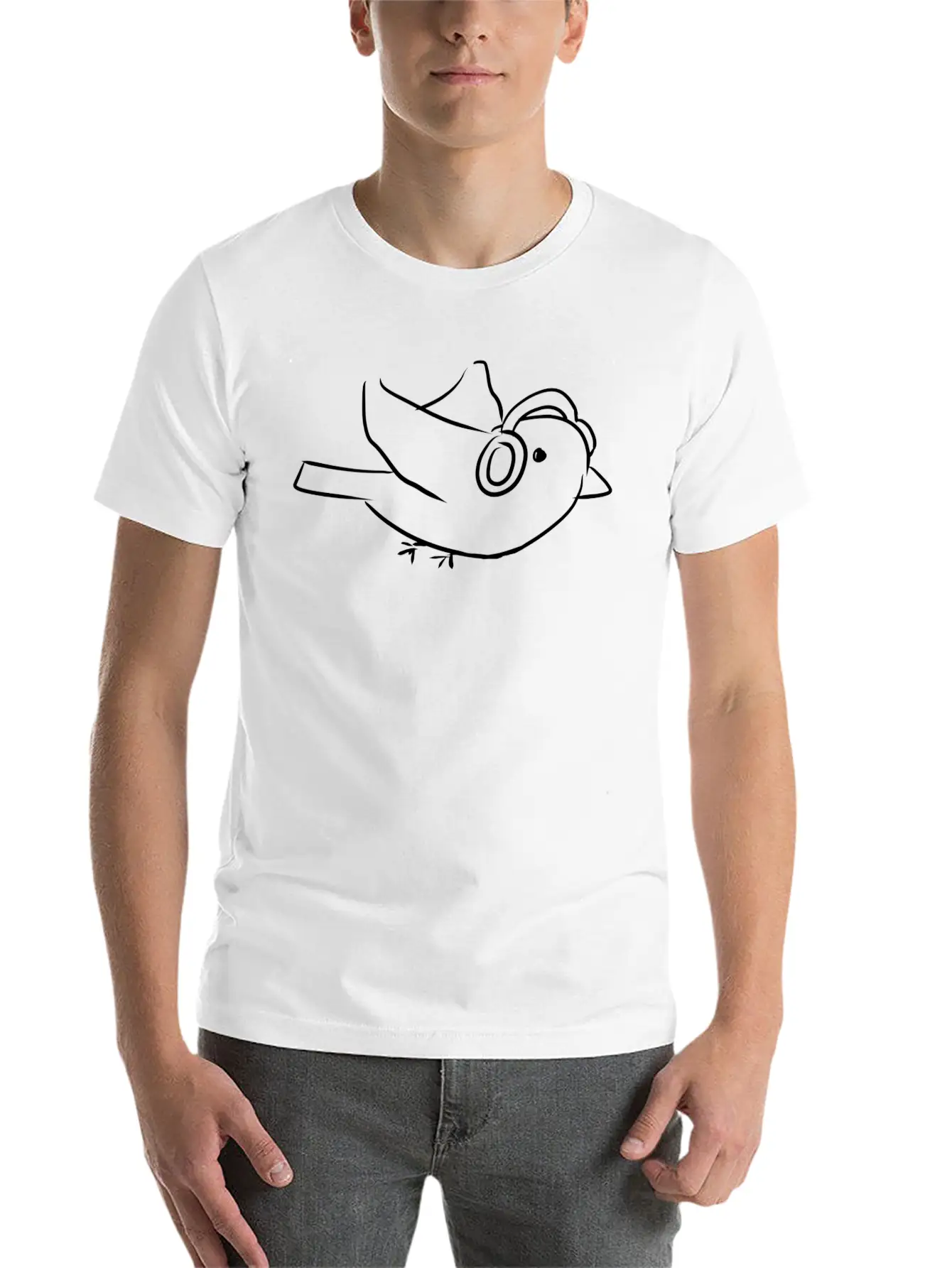 Music Bird Headphones Stylish Everyday T-Shirt – Unisex Basic Cotton Tee