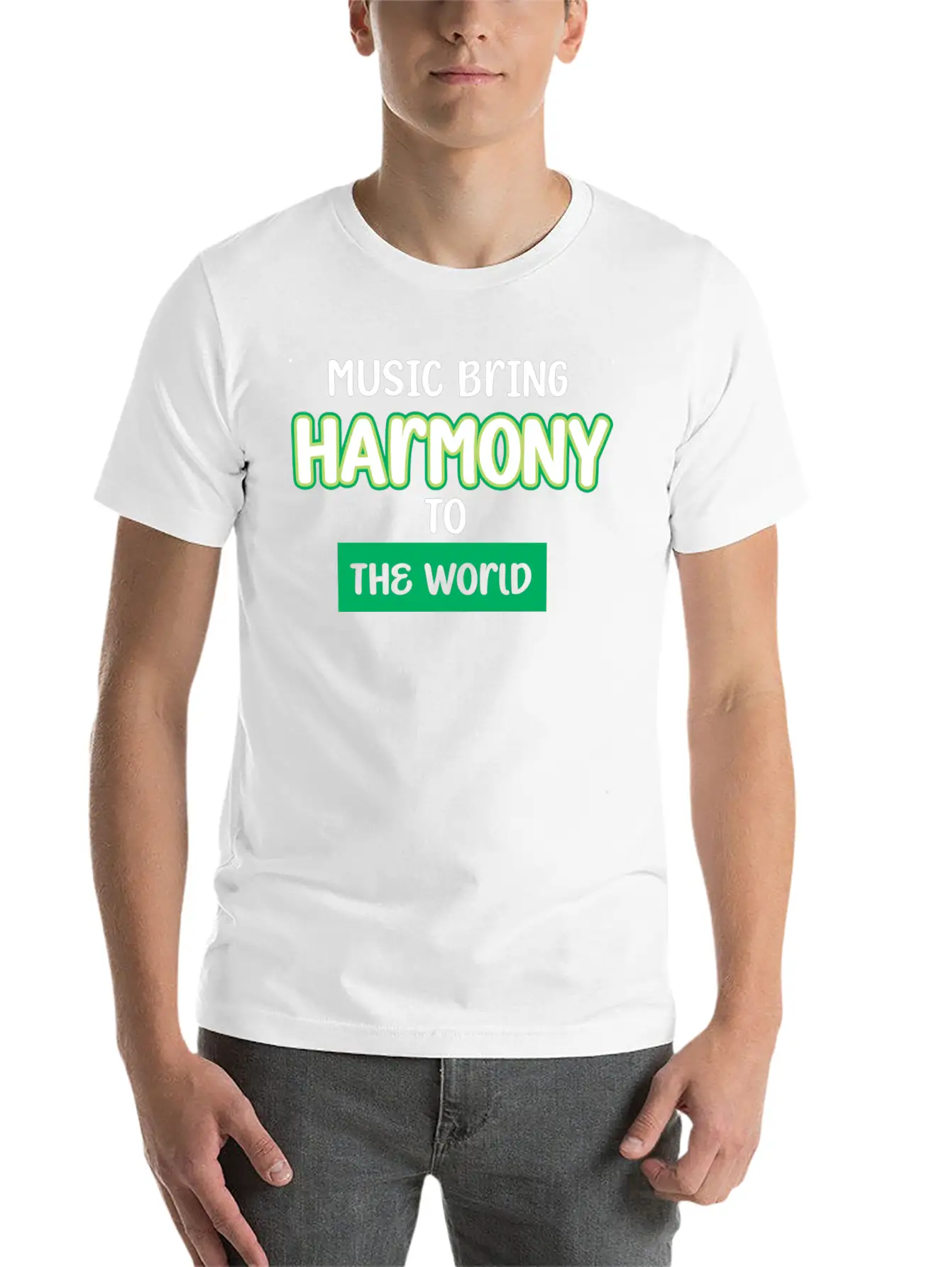 Music Brings Harmony To The World Stylish Everyday T-Shirt – Unisex Basic Cotton Tee