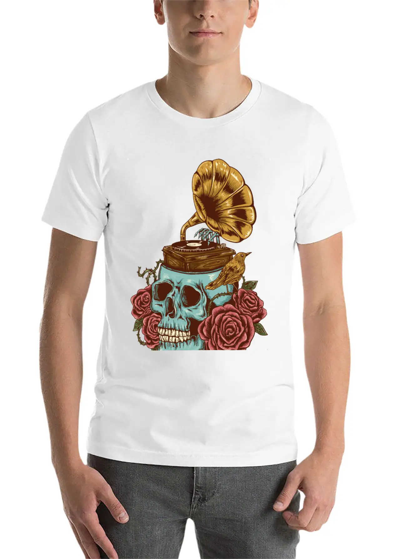 Music On My Head Unisex Short Sleeve Soft Cotton T-Shirt – Casual Everyday Wear