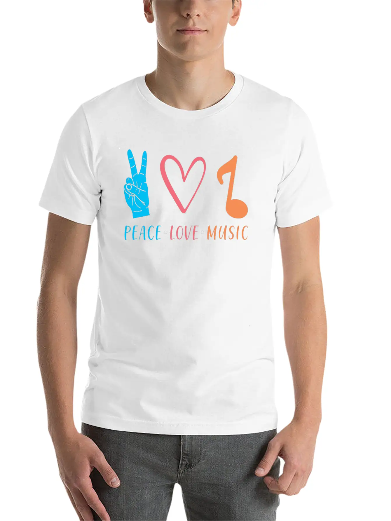 Music Peace Love Music Stylish Everyday T-Shirt – Unisex Basic Cotton Tee