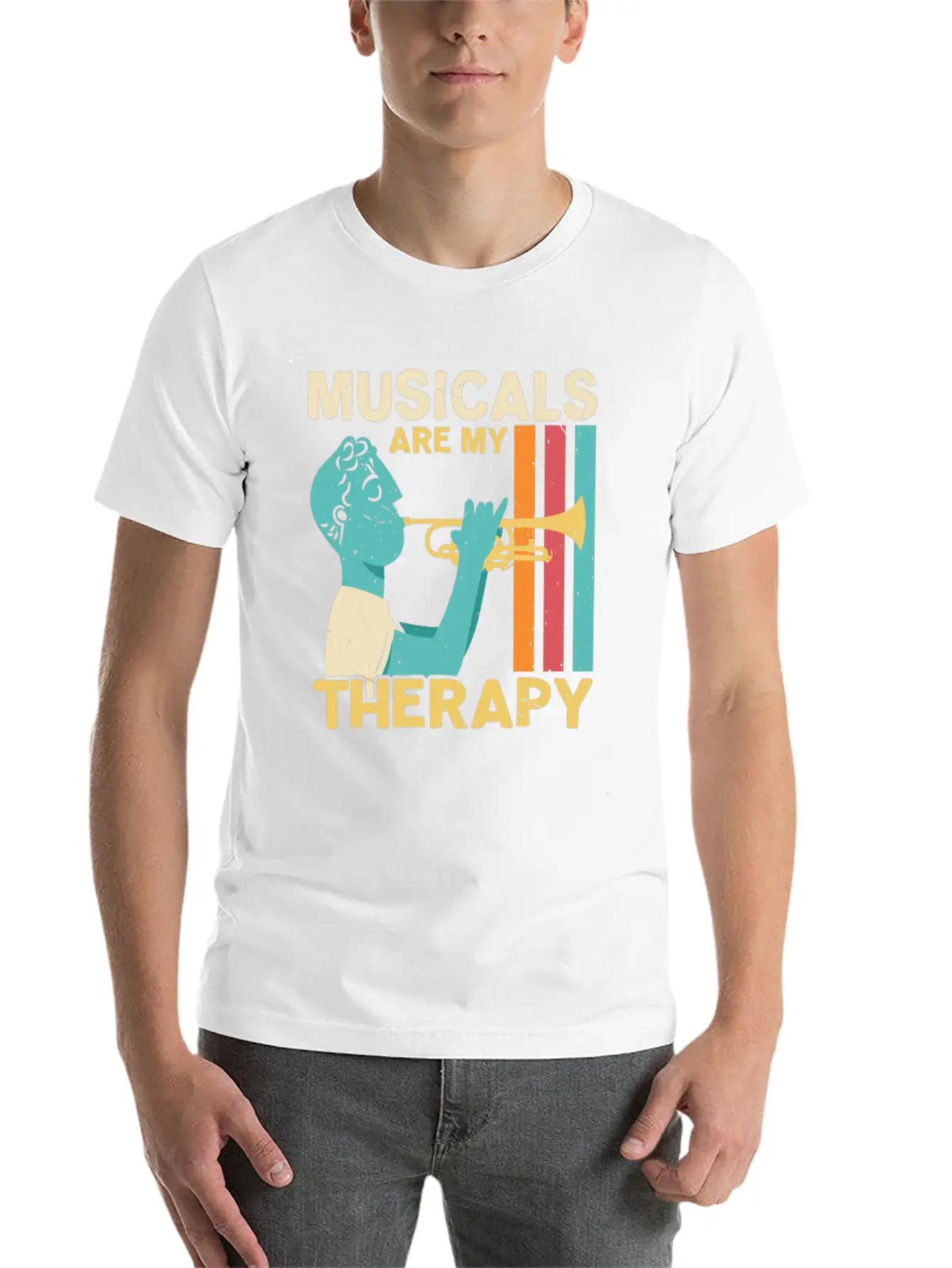 Musicals Are My Therapy Musician Music Lover Comfortable Minimalist Graphic Tee – Summer Style Essential