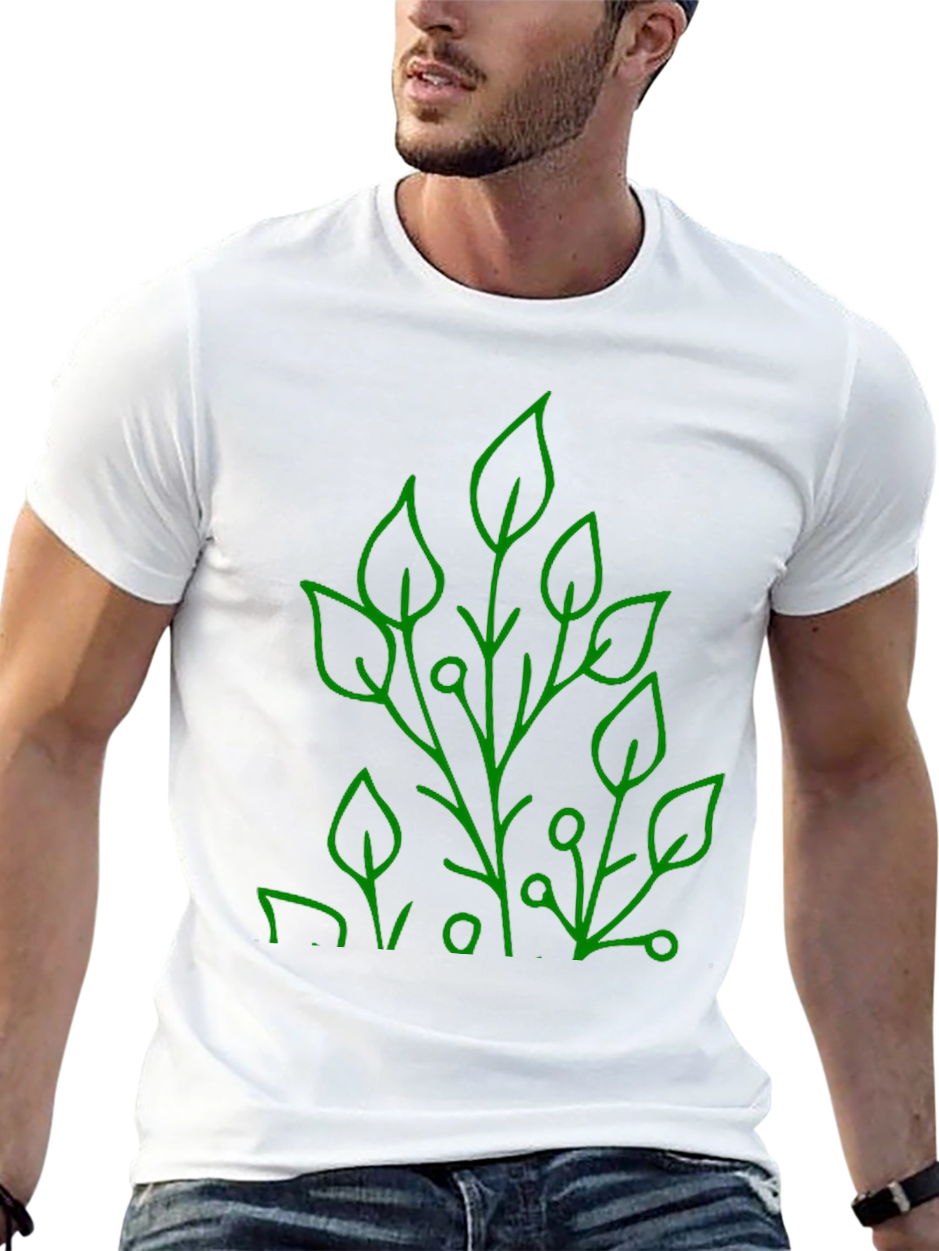 Nature Inspired Graphic Tee - Modern Leaf Design