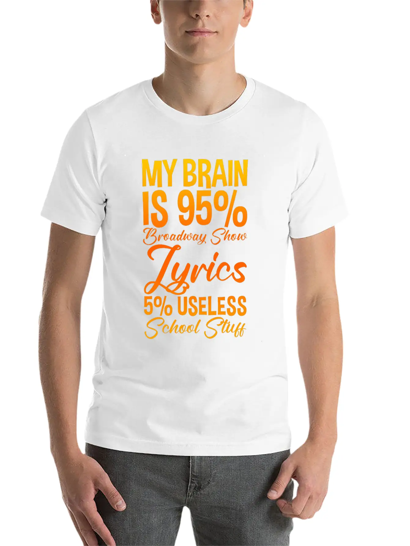 My Brain Is 95% Broadway Show Lyrics 2 Basic Graphic T-Shirt – Daily Comfort In Soft Cotton