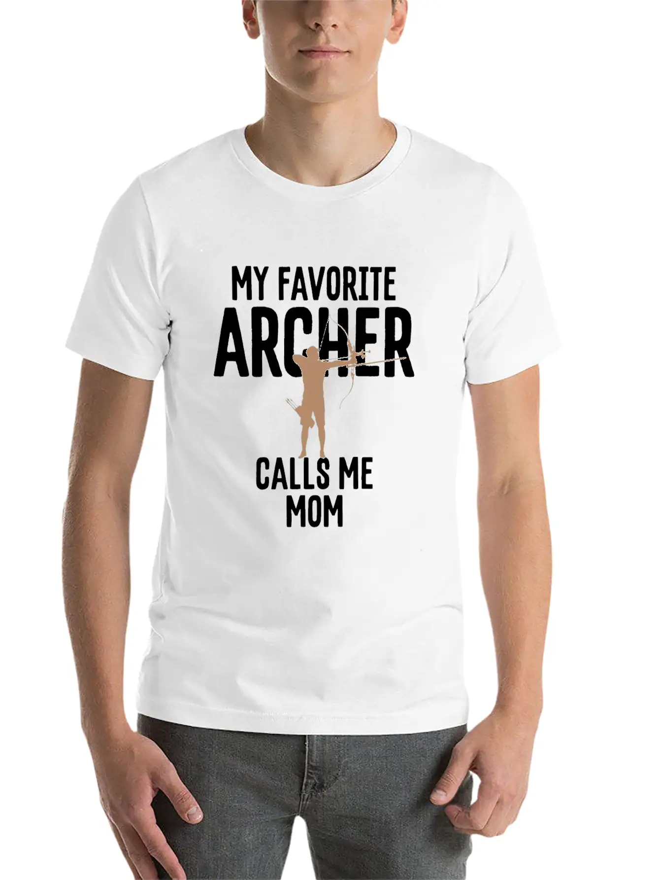 My Favorite Archer Calls Me Mom Archery Gift Unisex Short Sleeve Soft Cotton T-Shirt – Casual Everyday Wear