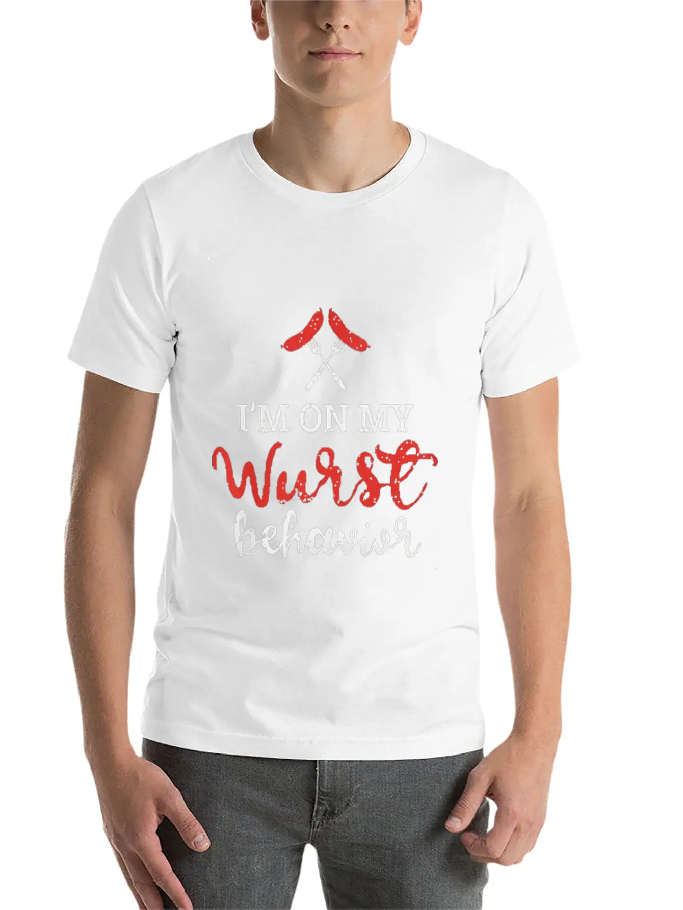My Wurst Behavior Oktoberfest Foodie Stylish Everyday T-Shirt – Unisex Basic Cotton Tee