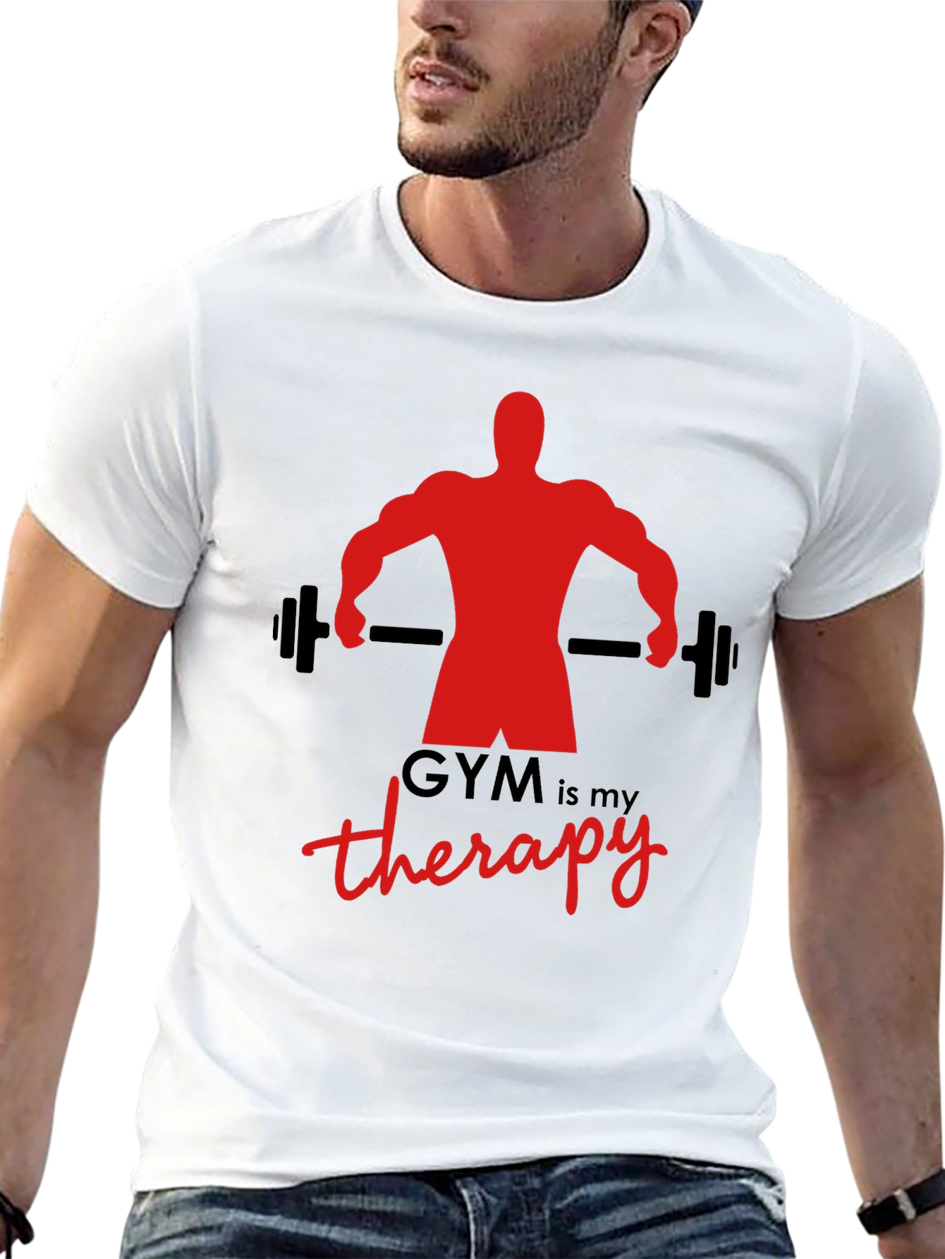 Gym is My Therapy Black T-Shirt