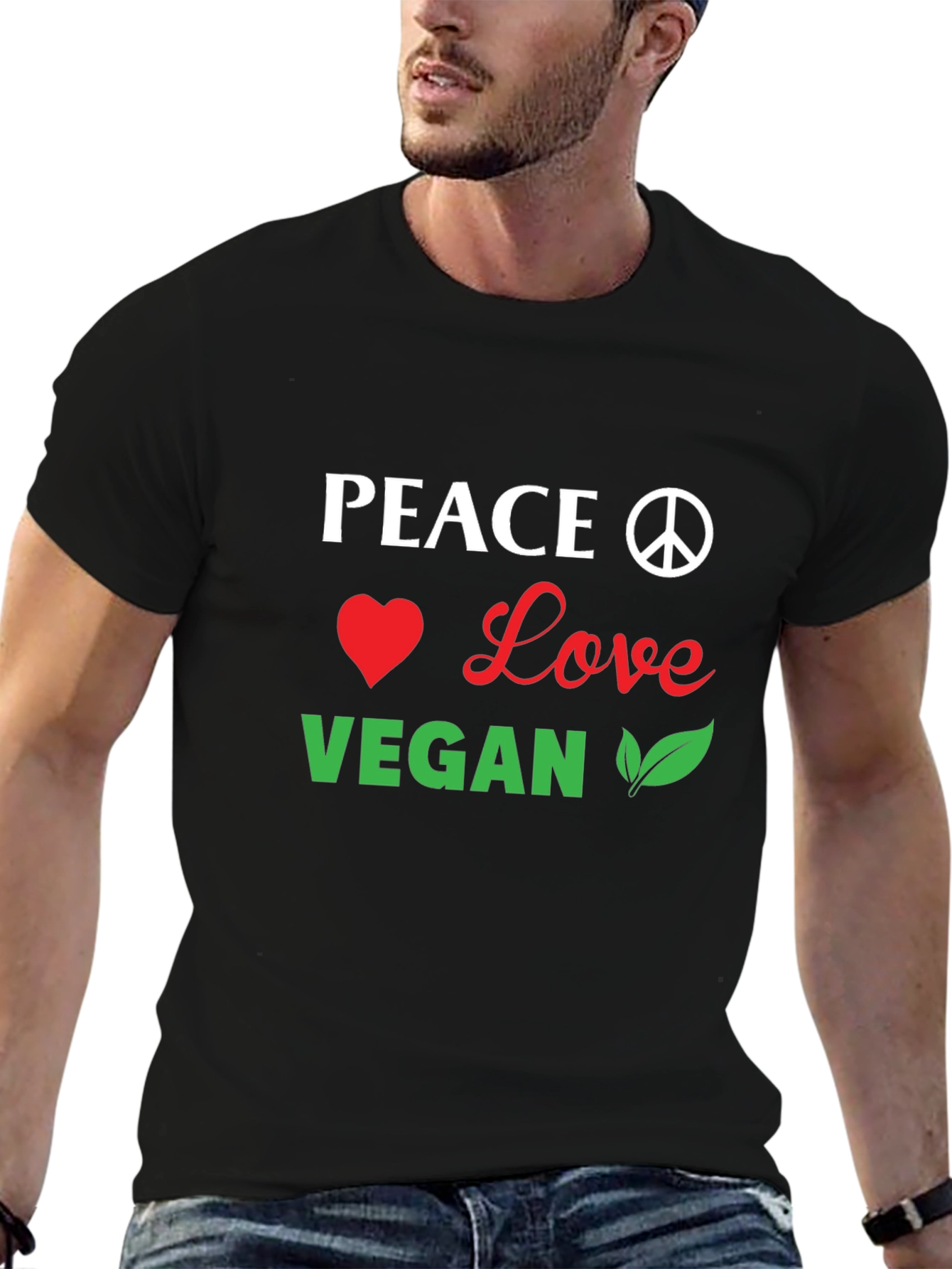 Peace Love Vegan Graphic T-Shirt - Unisex