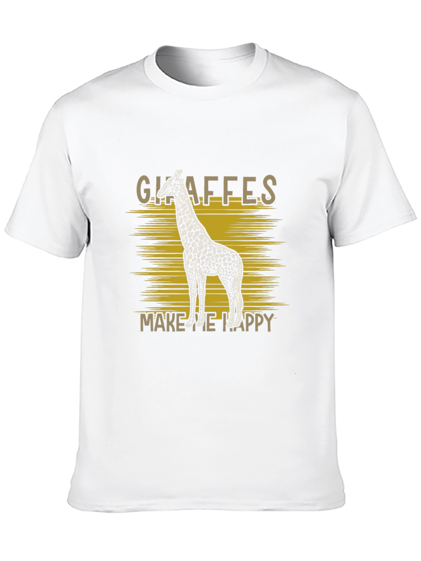 Giraffes Make Me Happy Black Graphic T-Shirt