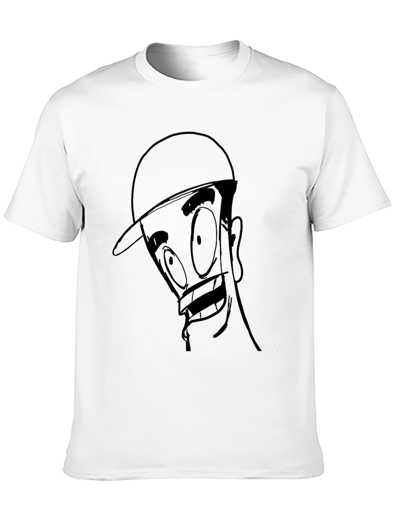 Cartoon Face Black T-Shirt - Unique Graphic Tee
