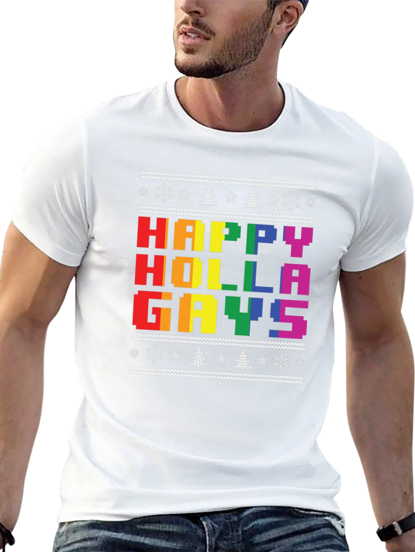 Happy Holla Gays Ugly Christmas T-Shirt