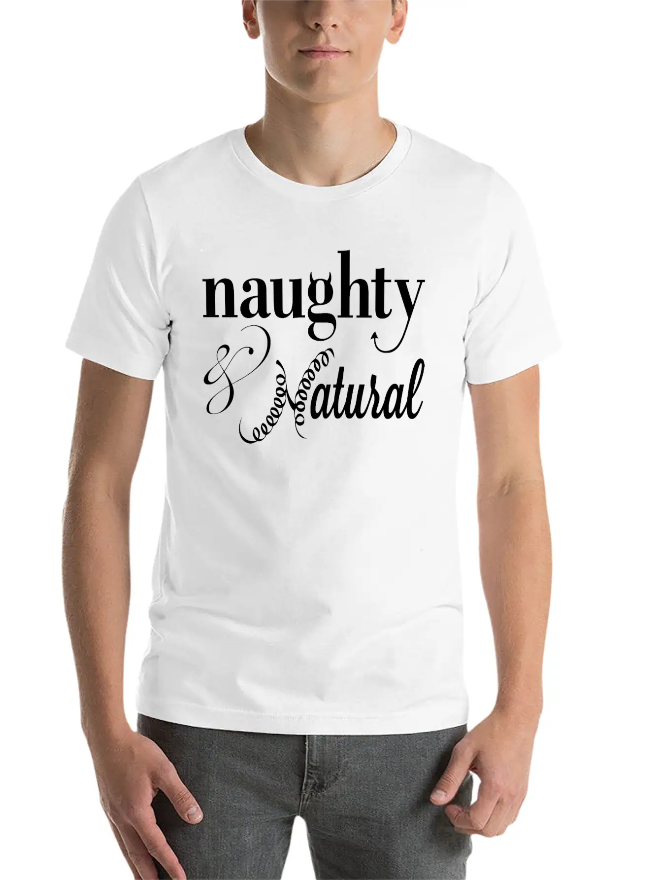 Naghty & Natural T-Shirt Relaxed Everyday Tee – Lightweight And Durable Cotton