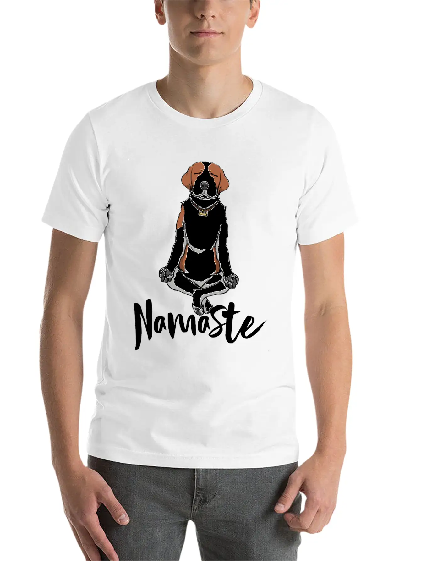 Namaste Dog Unisex Short Sleeve Soft Cotton T-Shirt – Casual Everyday Wear