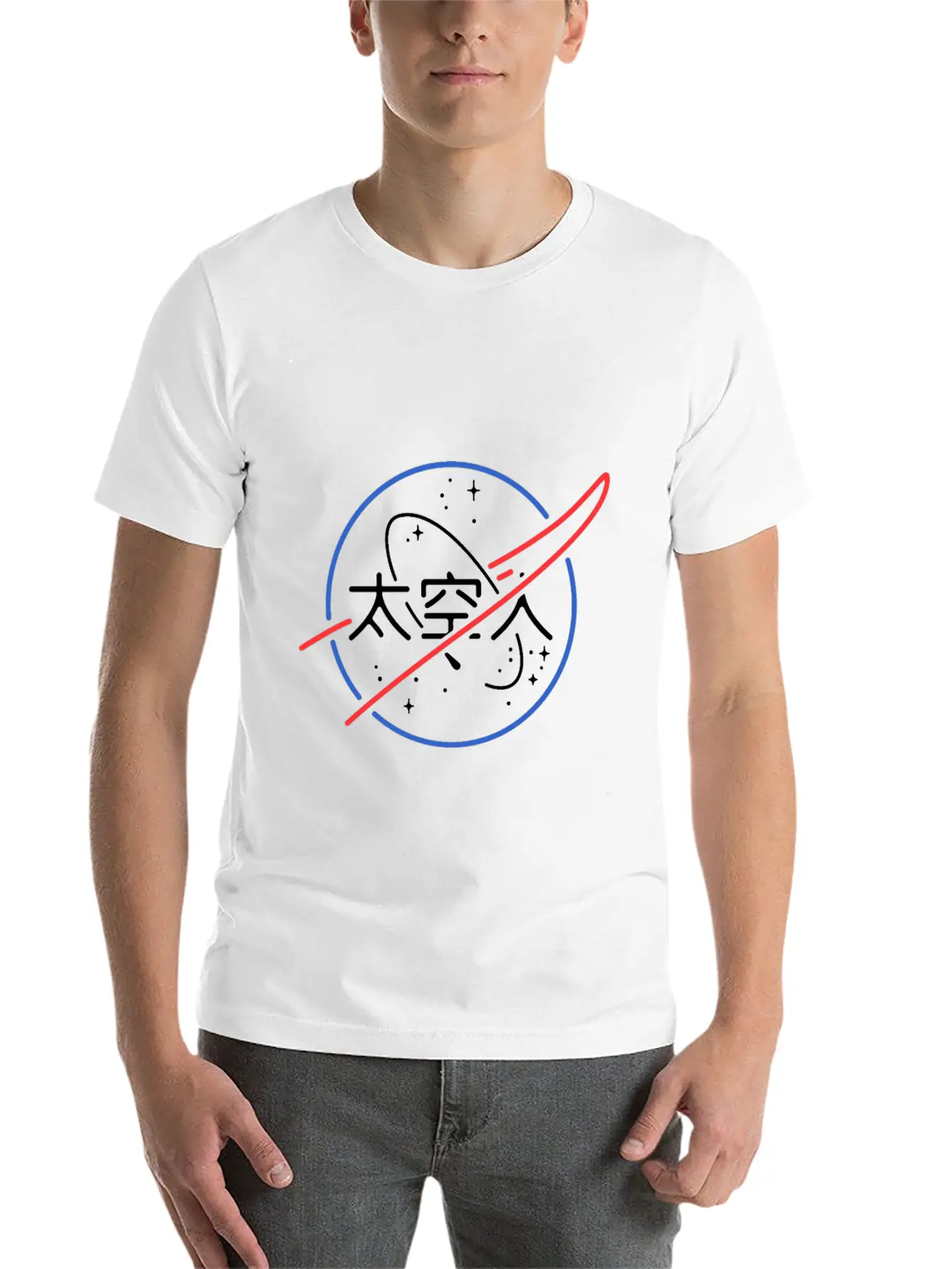NASA Aesthetic Japanese Neon Unisex Short Sleeve Soft Cotton T-Shirt – Casual Everyday Wear