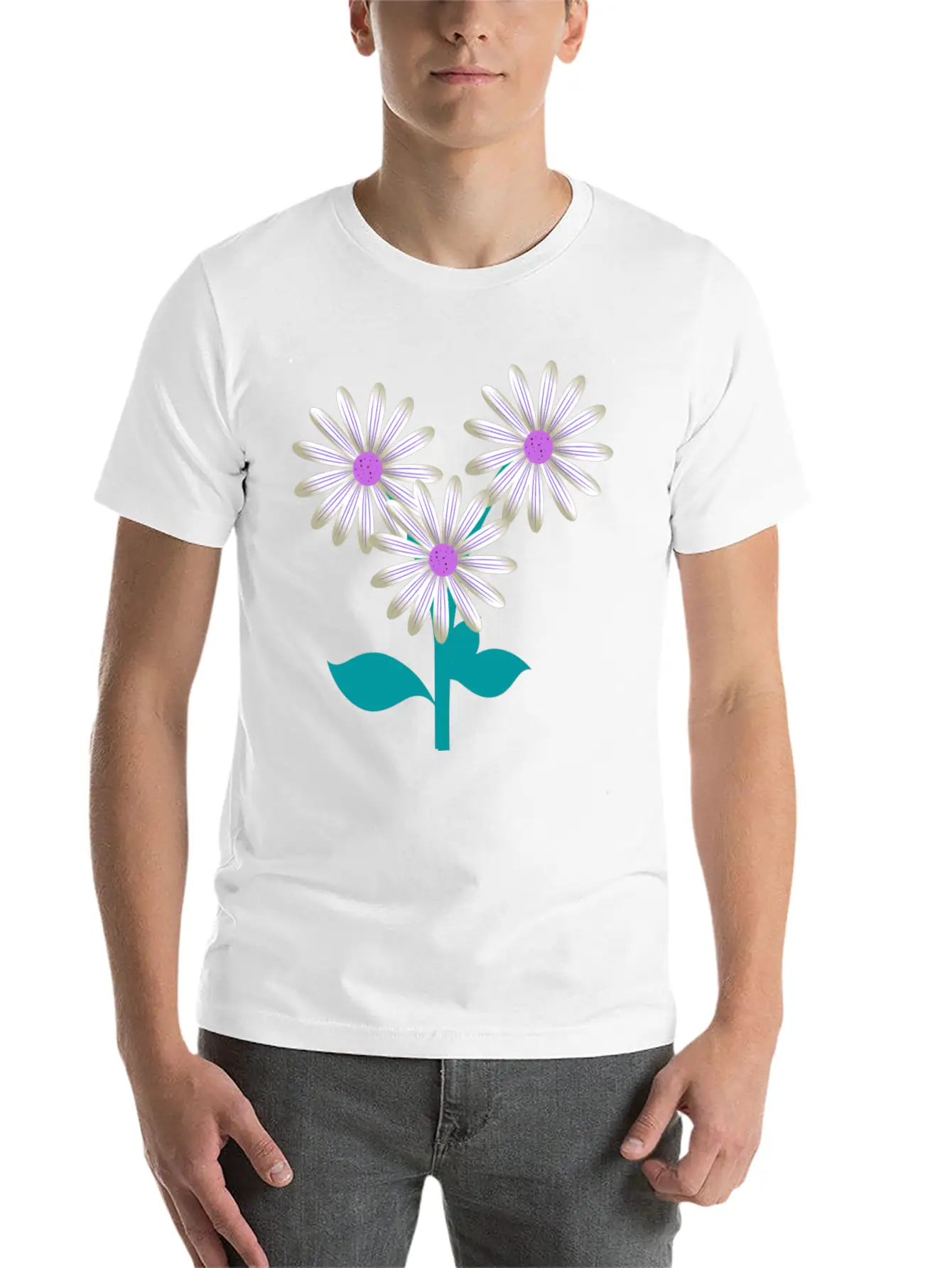 Nature Plants Flowers Purple Basic Graphic T-Shirt – Daily Comfort In Soft Cotton