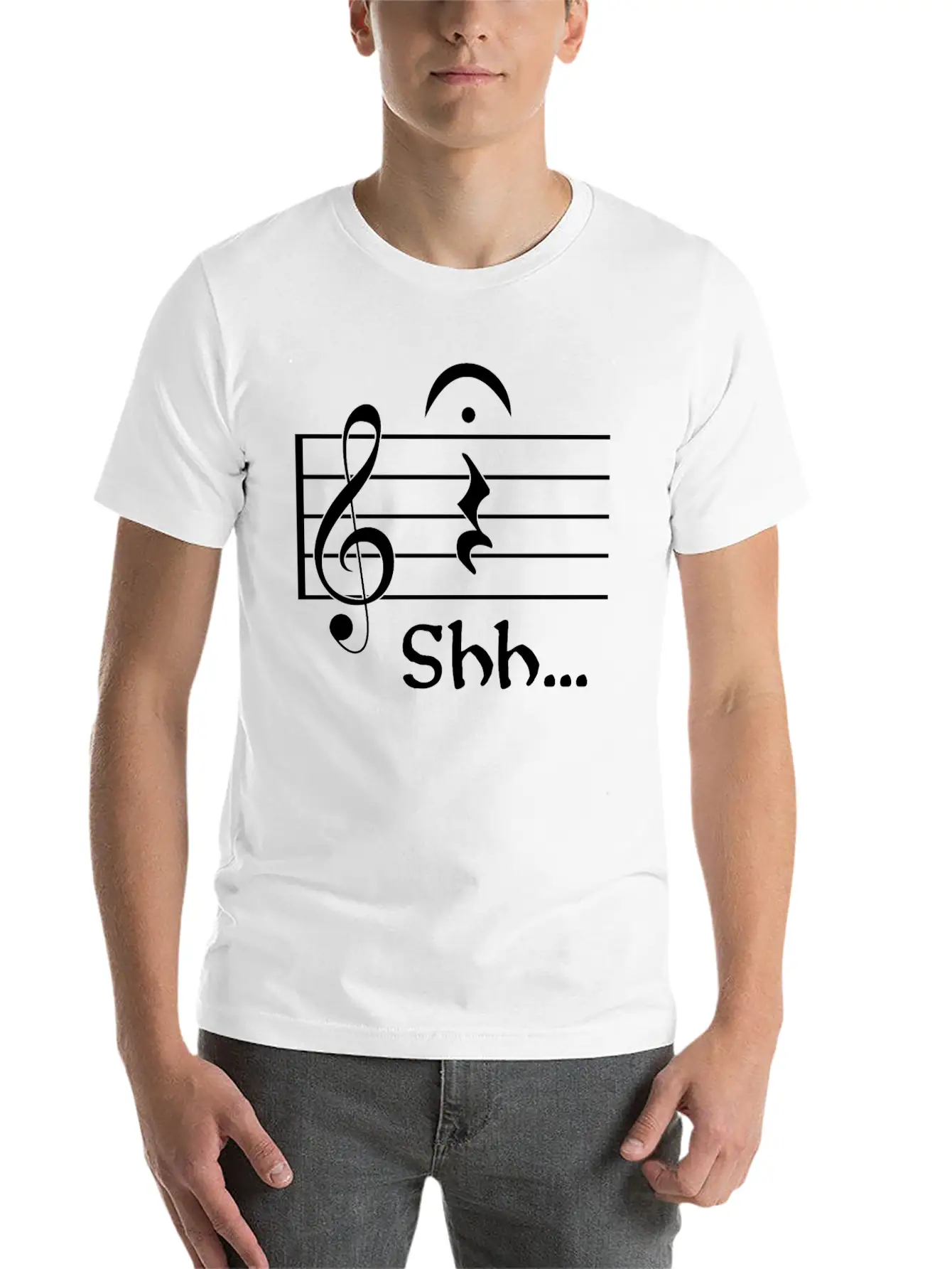 Naughty Music Shhh Comfortable Minimalist Graphic Tee – Summer Style Essential
