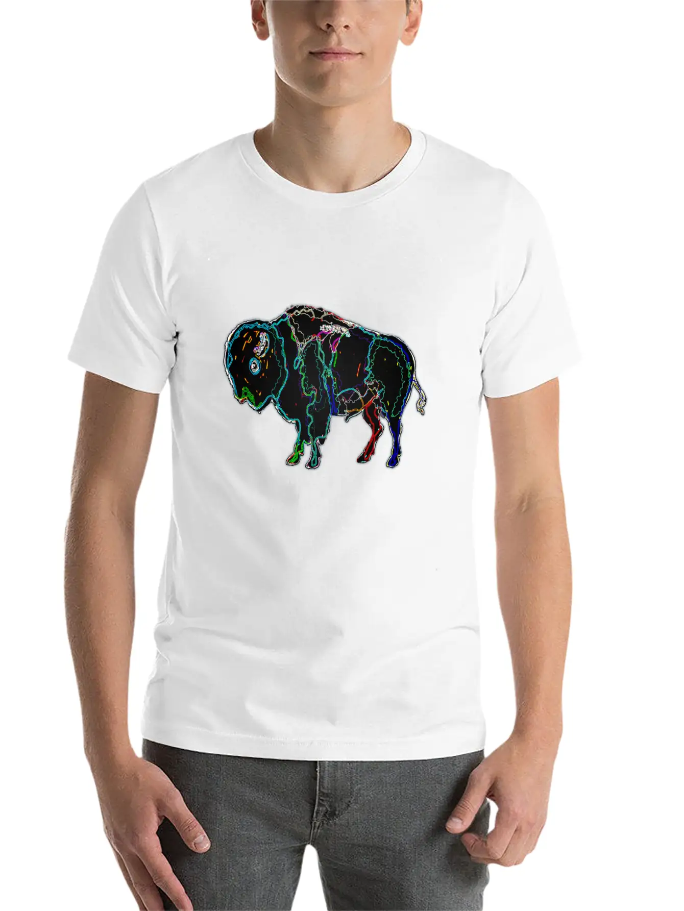 Neon Bison Stylish Everyday T-Shirt – Unisex Basic Cotton Tee