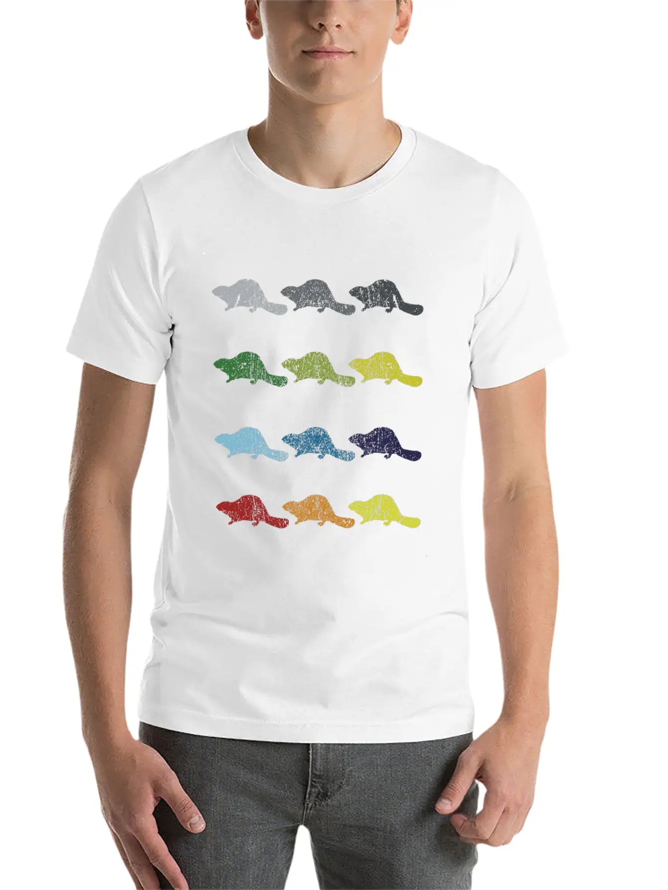 Neon Pop Art Retro Beaver Animal Gift Timeless Short Sleeve Tee – Comfy And Minimalist Design