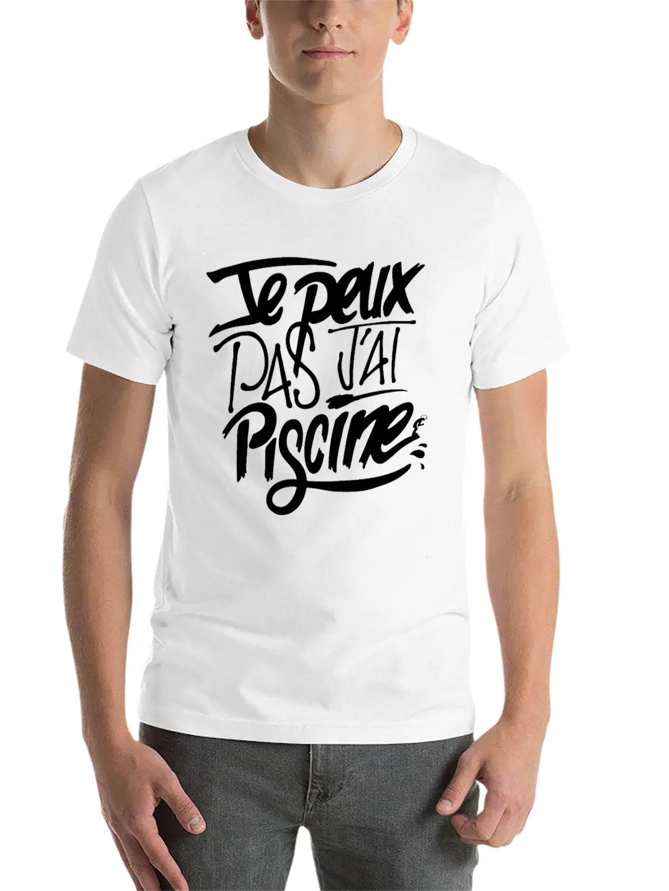New Design Je Peux Pas J Ai Piscine Best Seller Stylish Everyday T-Shirt – Unisex Basic Cotton Tee