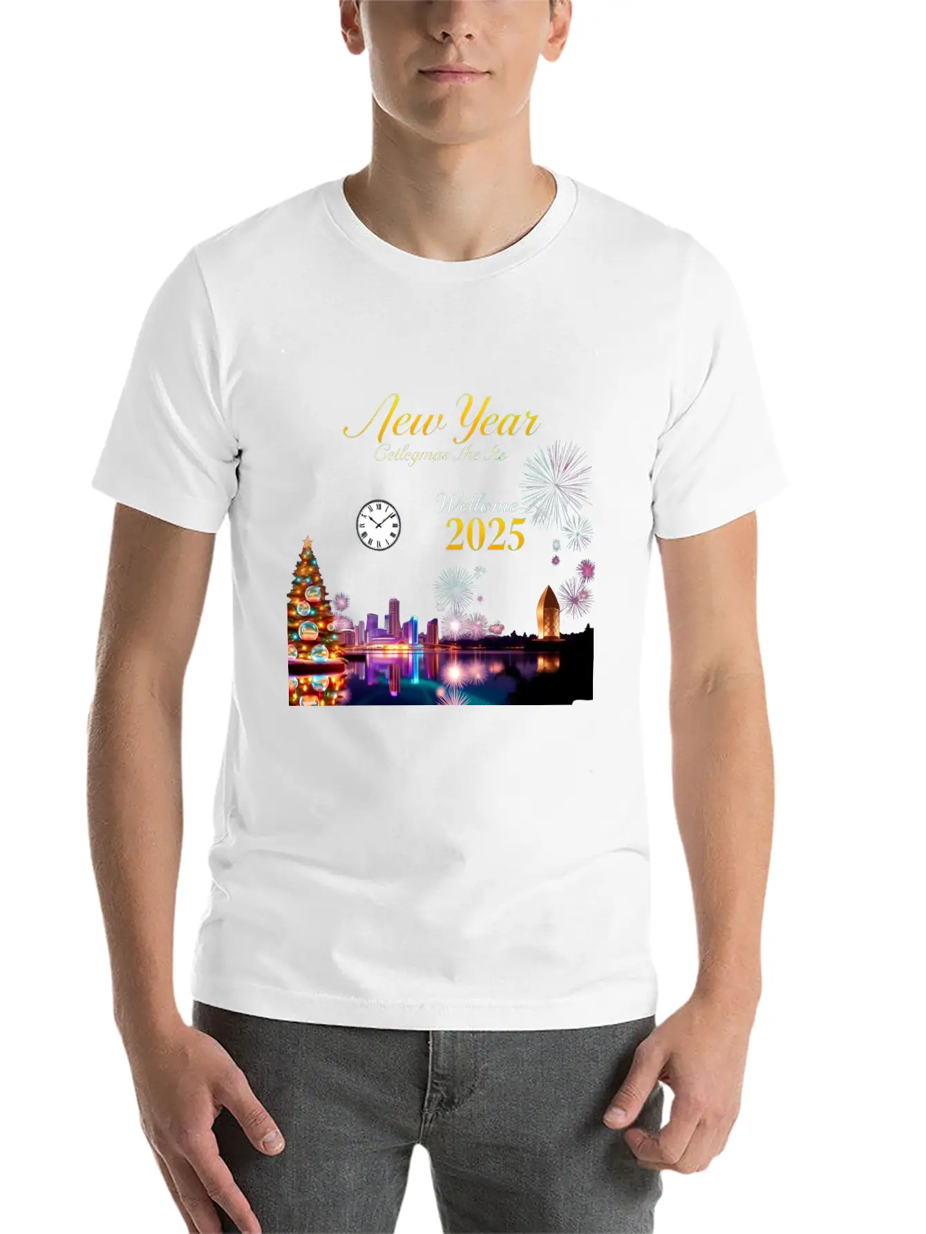 New Year, New Vibes: 2025 Collection" Stylish Everyday T-Shirt – Unisex Basic Cotton Tee