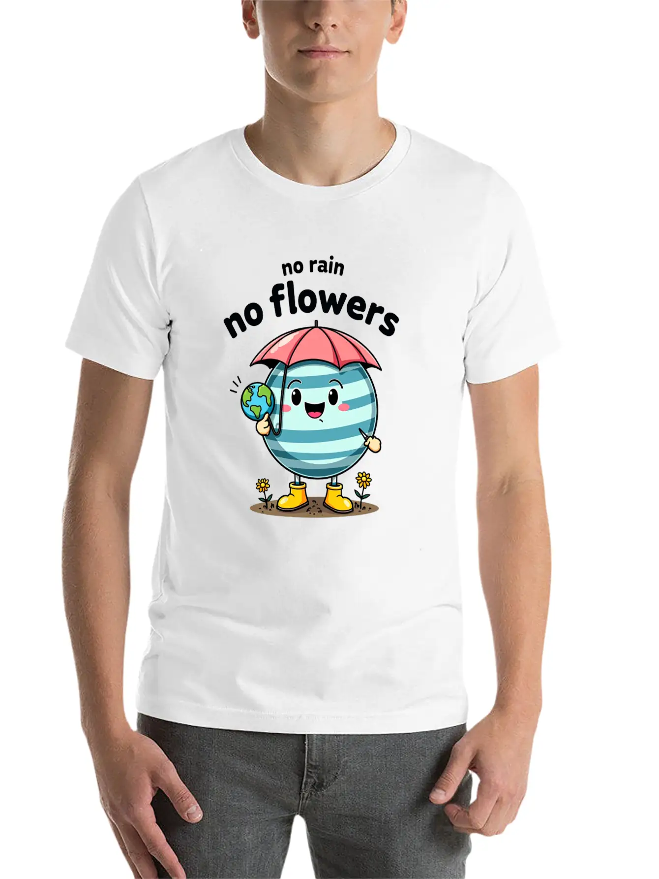 No Rain, No Flowers Essential Unisex Summer Tee – Soft Cotton Casual Fit